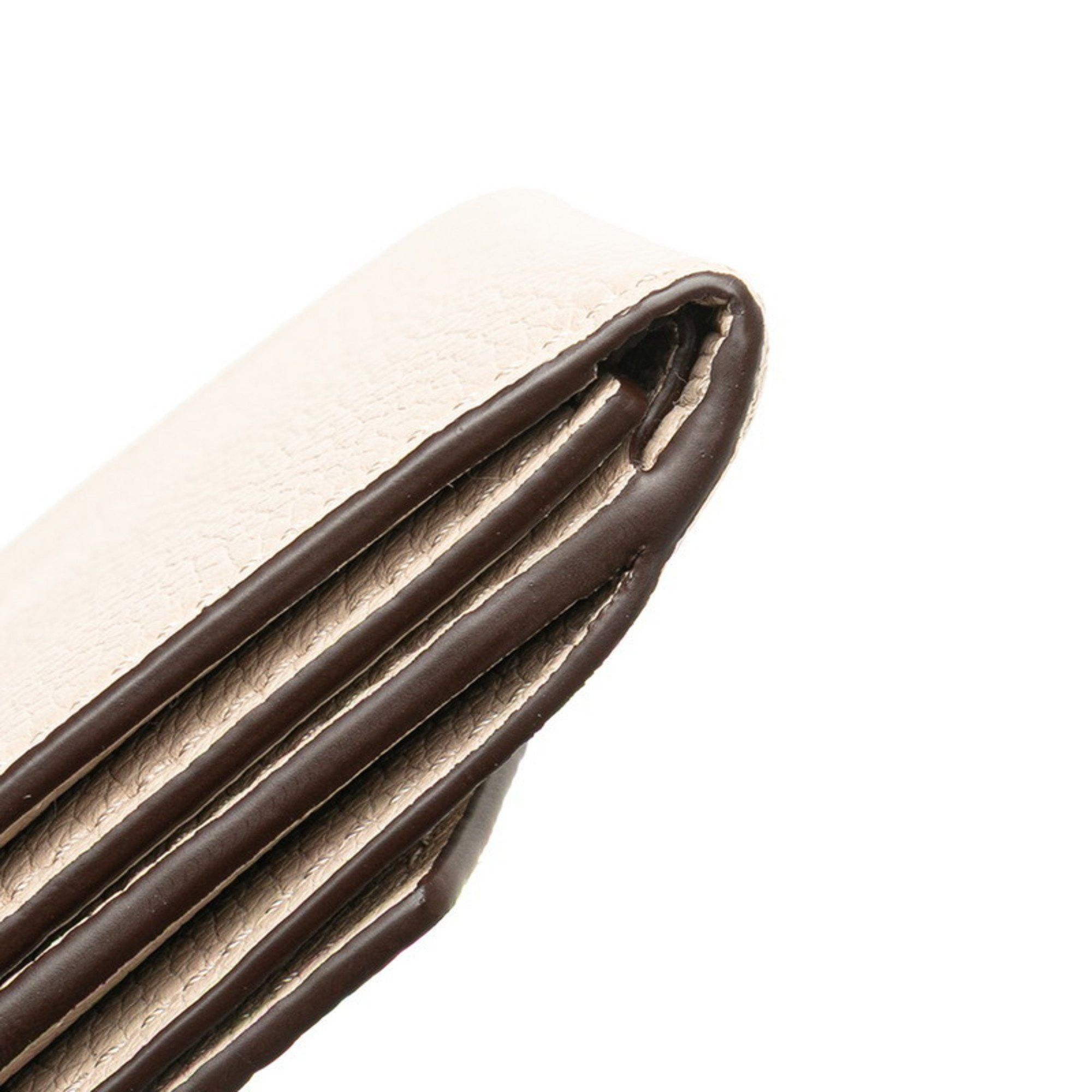 Louis Vuitton Portefeuille Lock Mini Tri-fold Wallet M69340 Greige Leather Women's LOUIS VUITTON