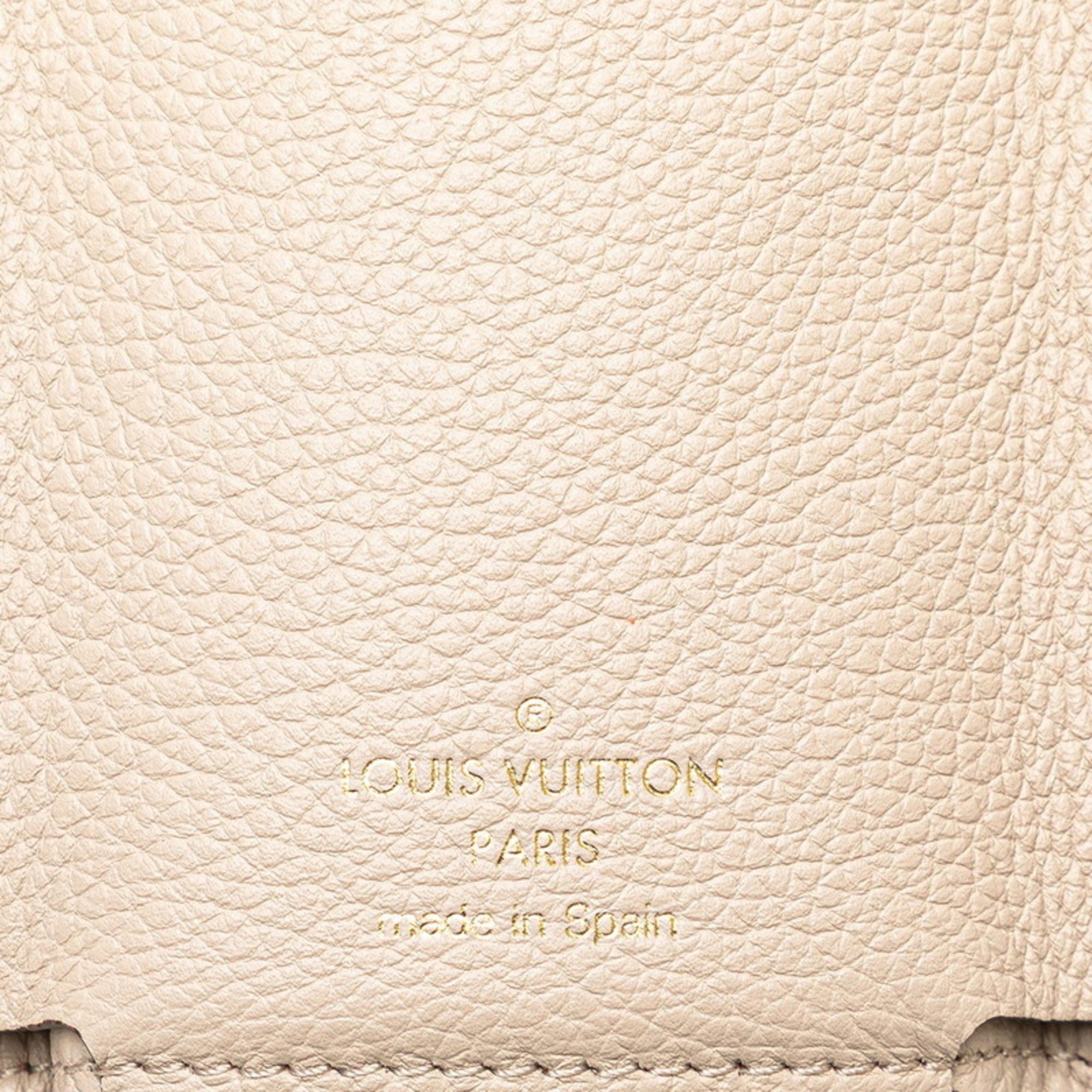 Louis Vuitton Portefeuille Lock Mini Tri-fold Wallet M69340 Greige Leather Women's LOUIS VUITTON