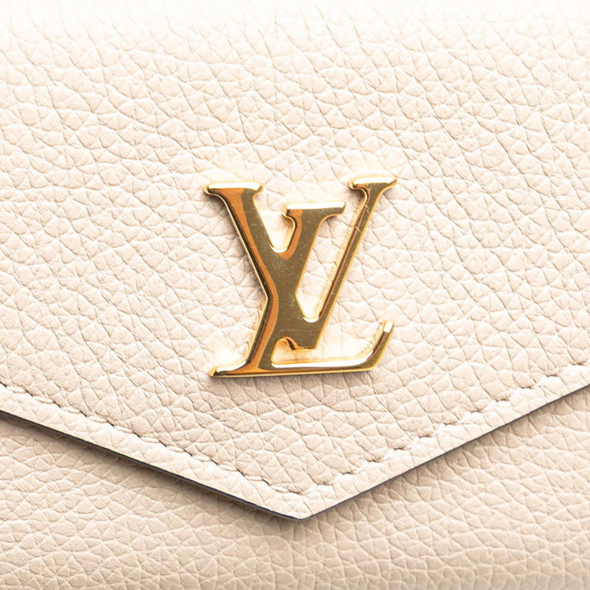 Louis Vuitton Portefeuille Lock Mini Tri-fold Wallet M69340 Greige Leather Women's LOUIS VUITTON