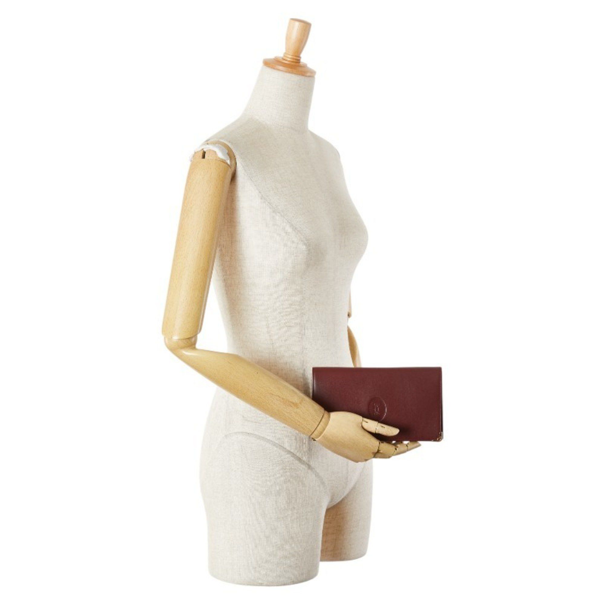 Cartier Cartier Must Line Long Wallet, Bordeaux and Wine Red Leather, Women's, CARTIER Size ONE SIZE - 14 Thumbnail