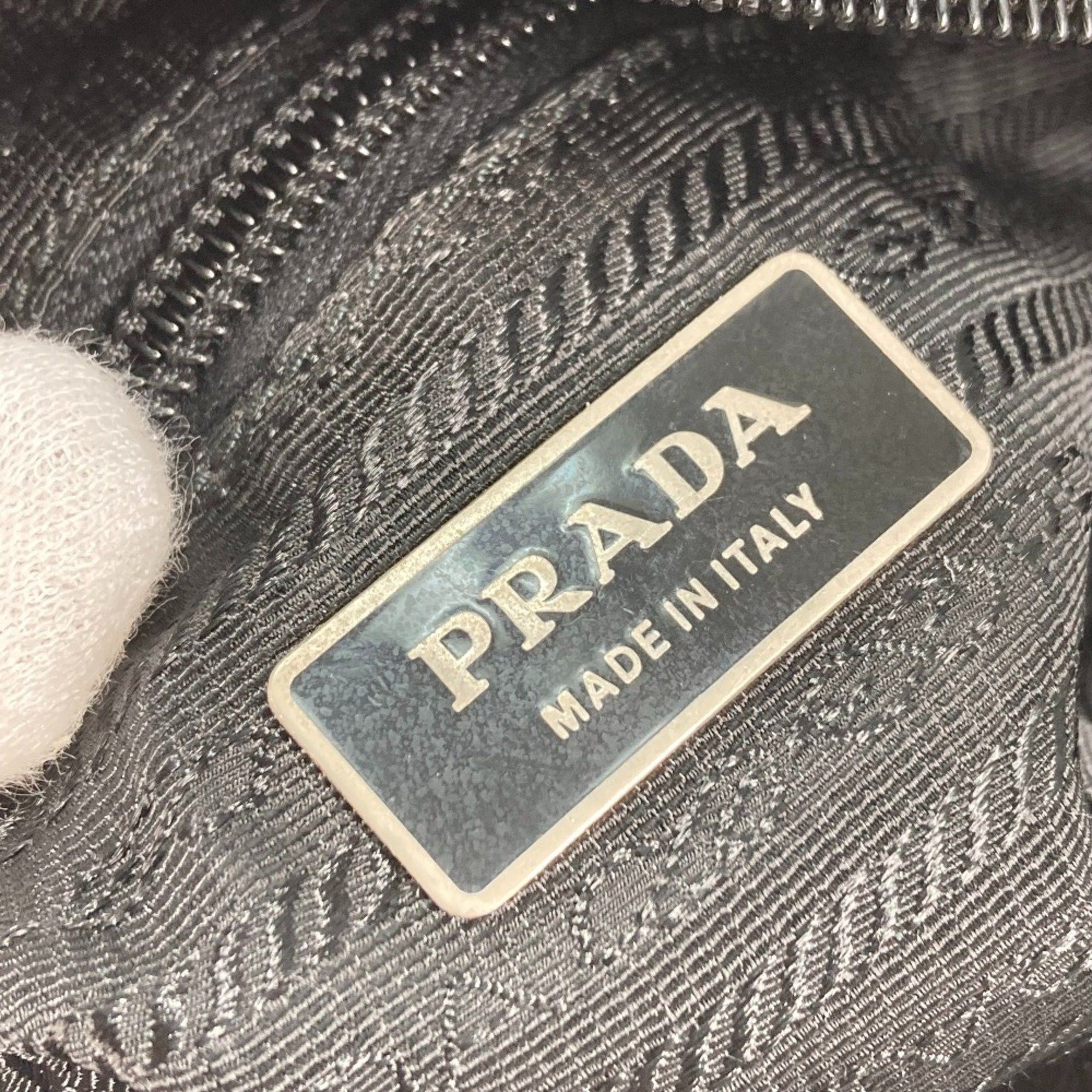 Prada Prada Triangle Logo Flat Shoulder Bag in Nylon with Plaque, Black Size ONE SIZE - 14 Thumbnail