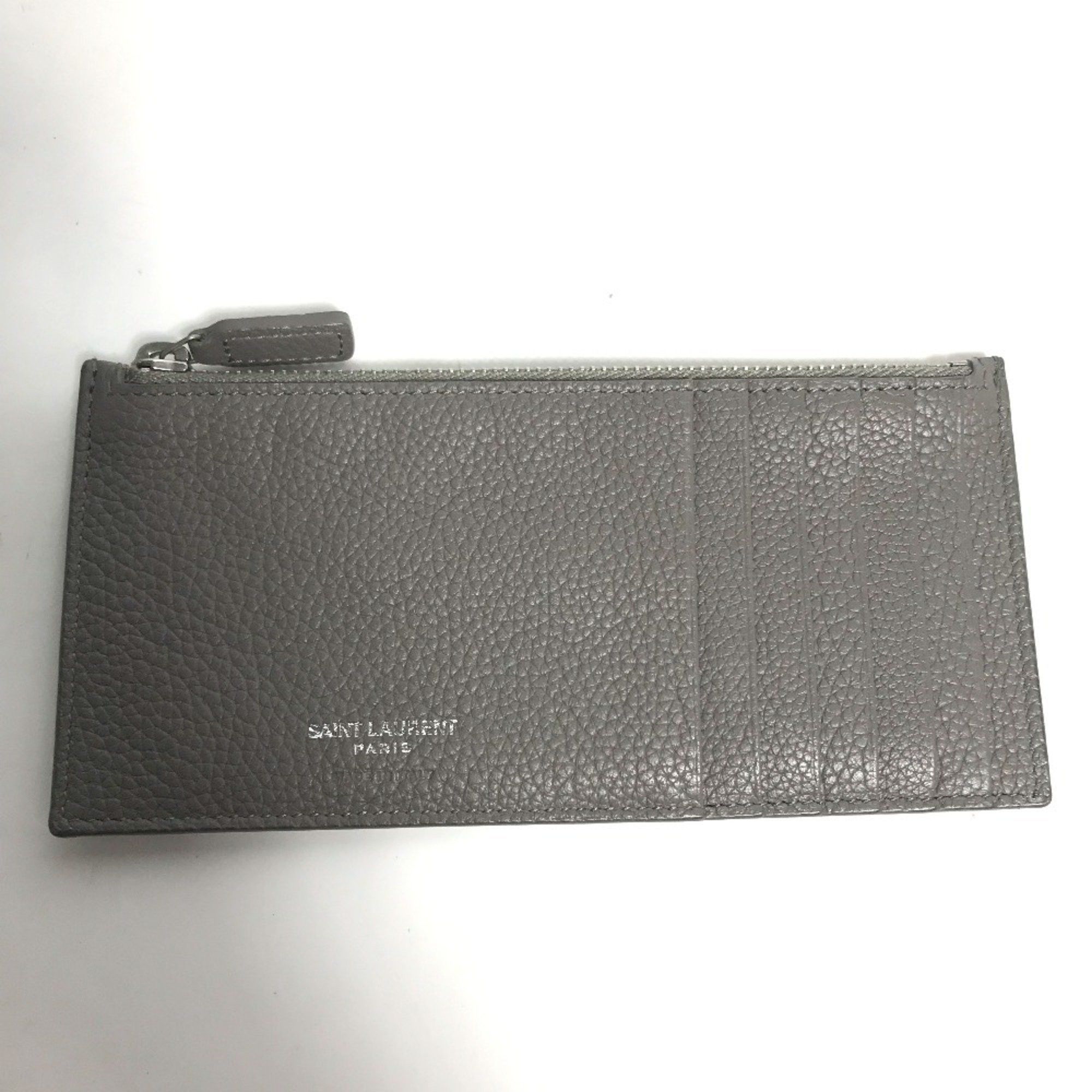 Yves Saint Laurent YVES SAINT LAURENT 504981 Sac de Jour Long Wallet with Coin Case, Leather, Gray, Women's Size ONE SIZE - 10 Thumbnail