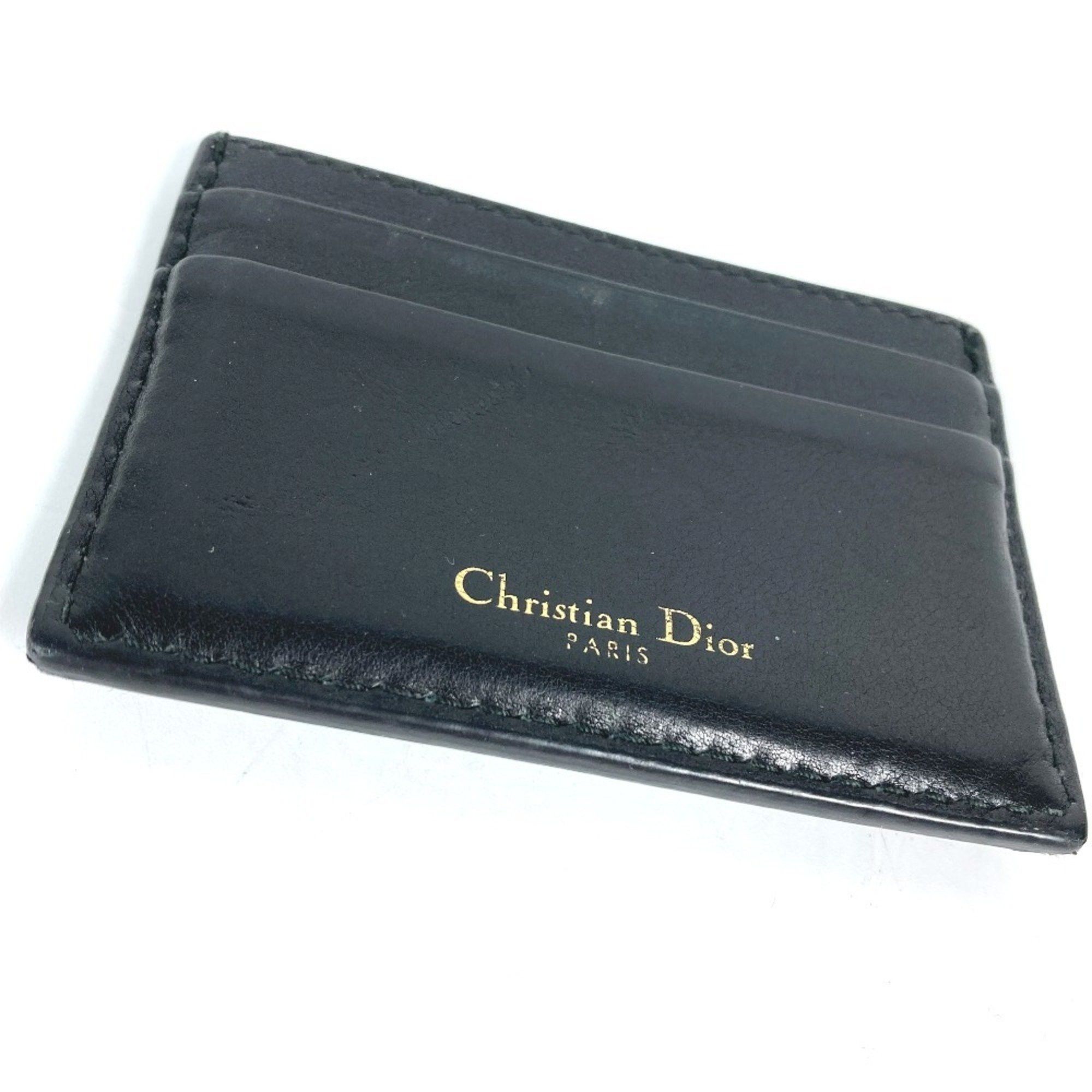 Dior Christian Dior Dior 26-MA-1128 Pass Case, Logo, Business Card Holder, Leather, Unisex, Black Size ONE SIZE - 5 Thumbnail