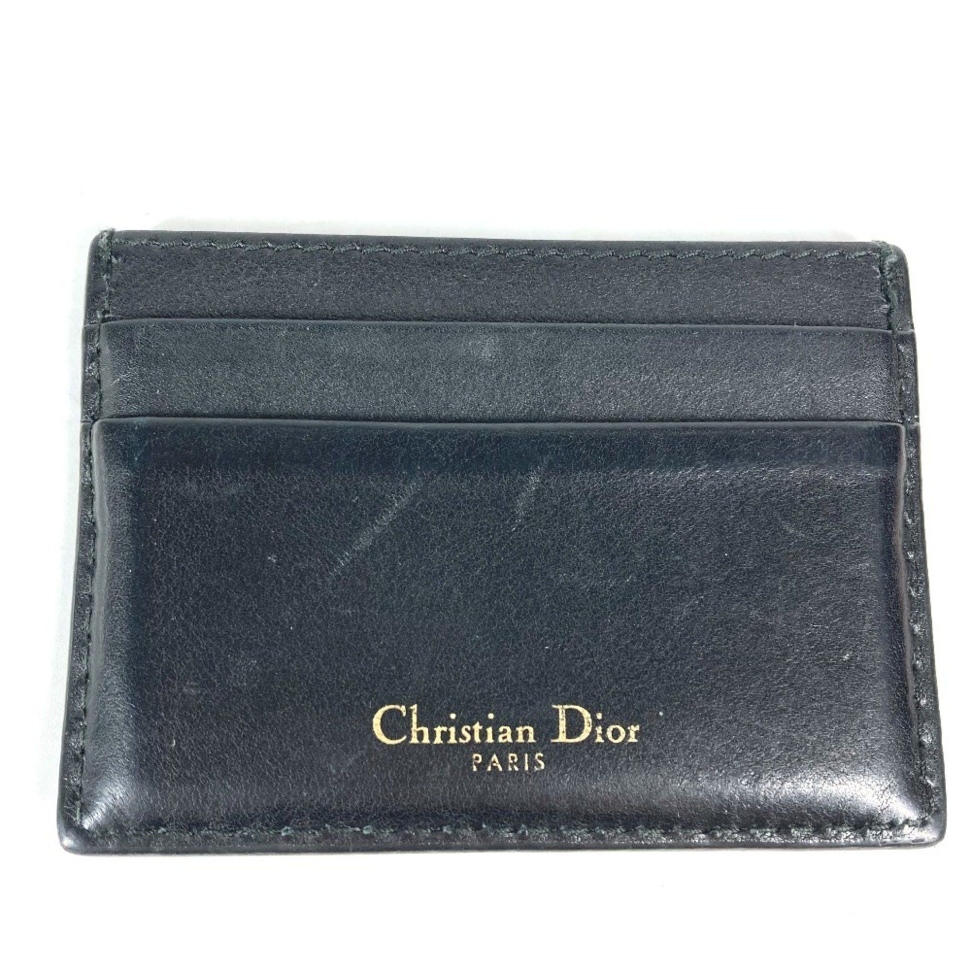 Dior Christian Dior Dior 26-MA-1128 Pass Case, Logo, Business Card Holder, Leather, Unisex, Black Size ONE SIZE - 3 Thumbnail