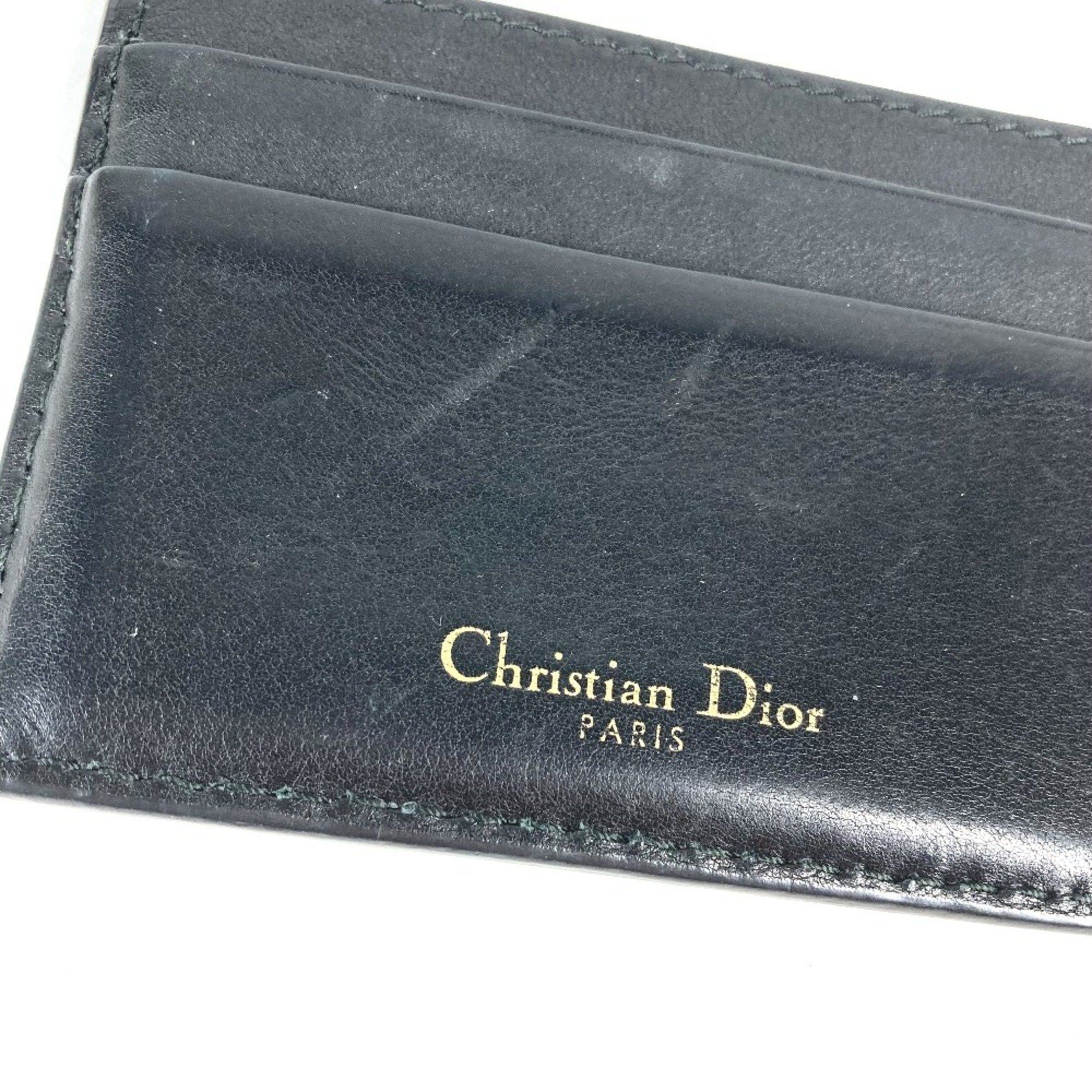 Dior Christian Dior Dior 26-MA-1128 Pass Case, Logo, Business Card Holder, Leather, Unisex, Black Size ONE SIZE - 4 Thumbnail