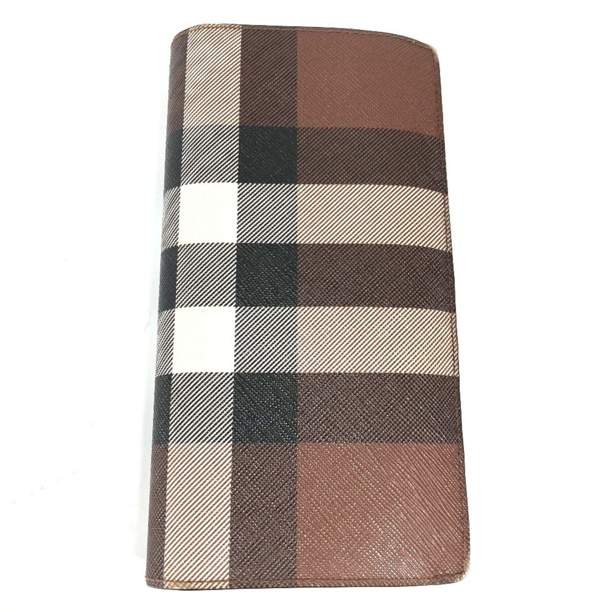 Burberry BURBERRY 8052803 Giant Check Bifold Long Wallet in PVC, Men's, Dark Birch Brown Size ONE SIZE - 2 Thumbnail