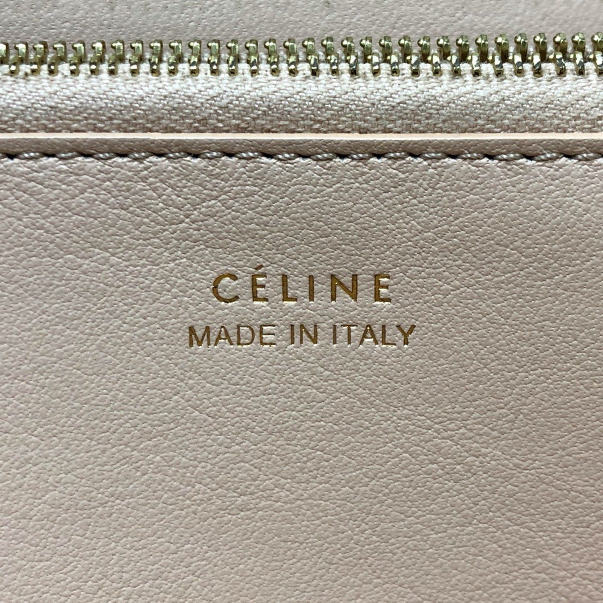 Celine CELINE Women's Leather Round Zip Long Wallet in Beige Size ONE SIZE - 15 Thumbnail