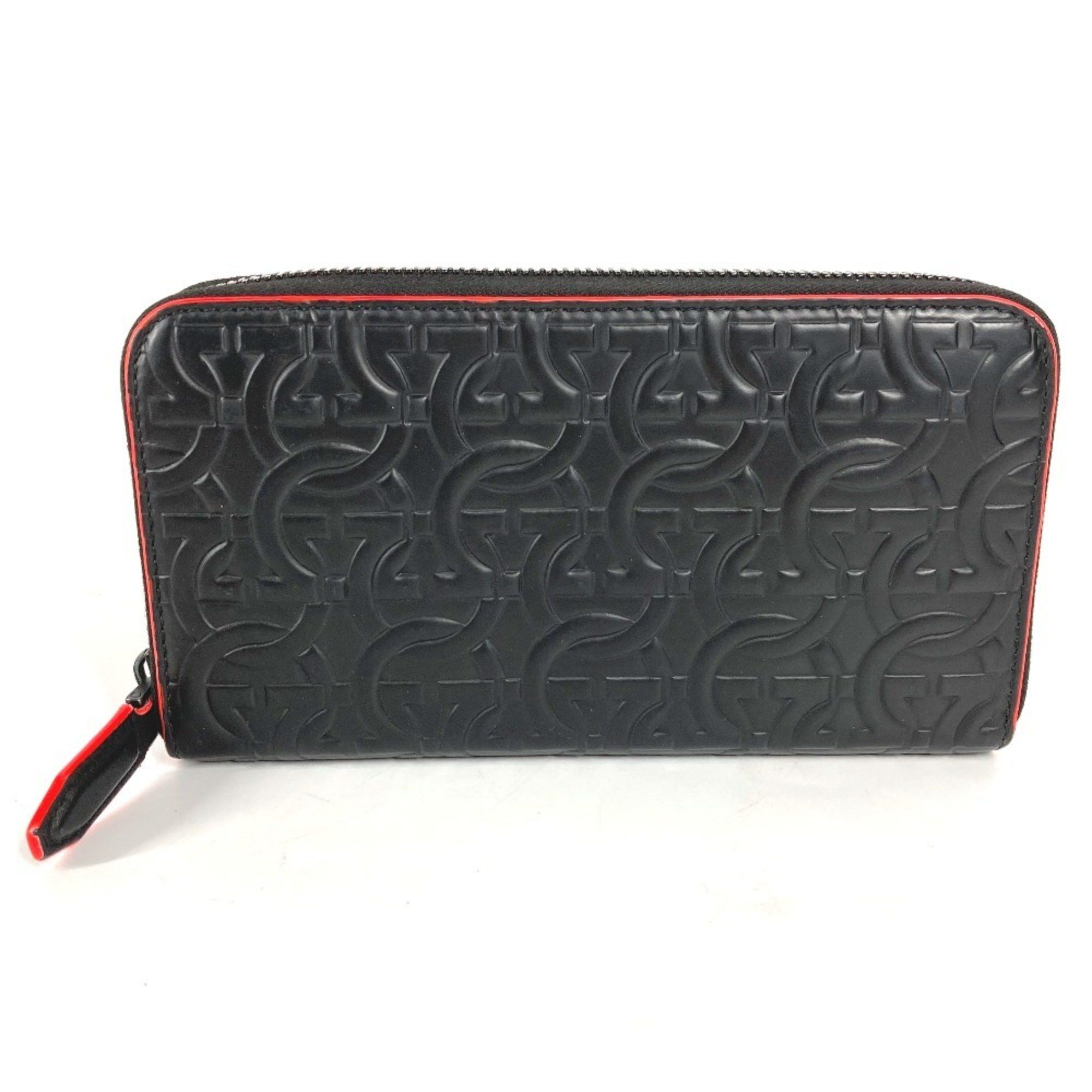 Salvatore Ferragamo Salvatore Ferragamo Gancini round zipper long wallet in black leather for men Size ONE SIZE - 7 Thumbnail