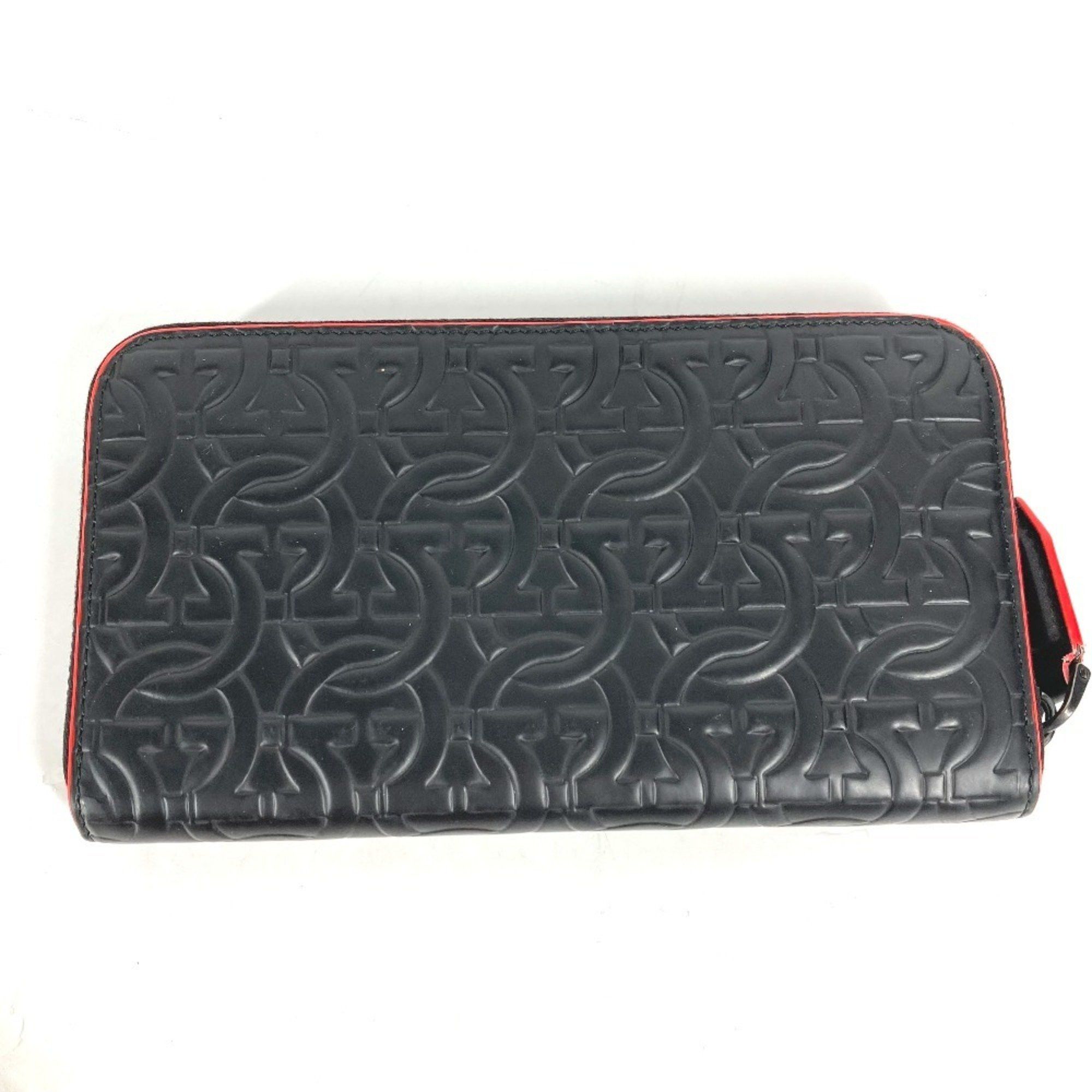 Salvatore Ferragamo Salvatore Ferragamo Gancini round zipper long wallet in black leather for men Size ONE SIZE - 6 Thumbnail