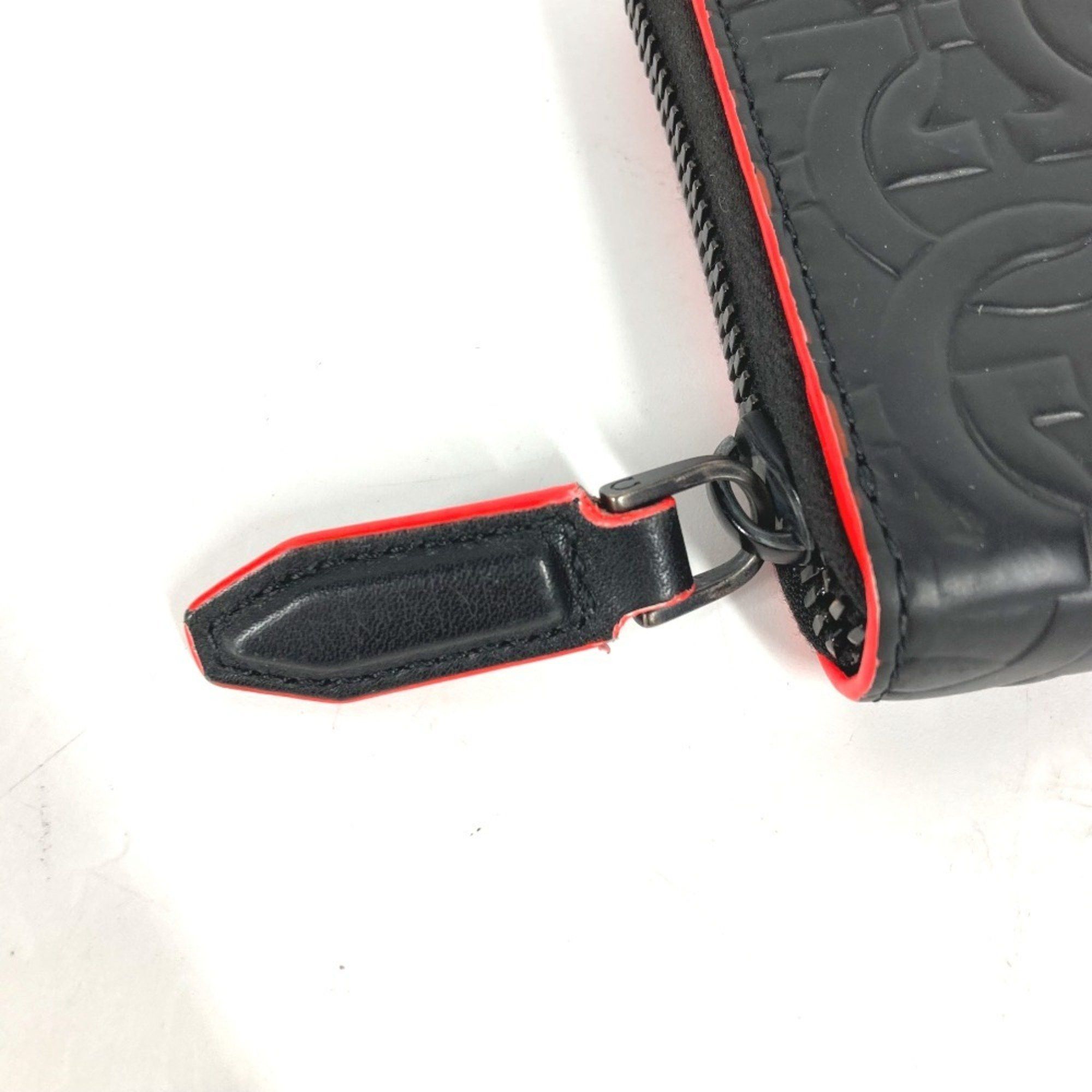 Salvatore Ferragamo Salvatore Ferragamo Gancini round zipper long wallet in black leather for men Size ONE SIZE - 4 Thumbnail