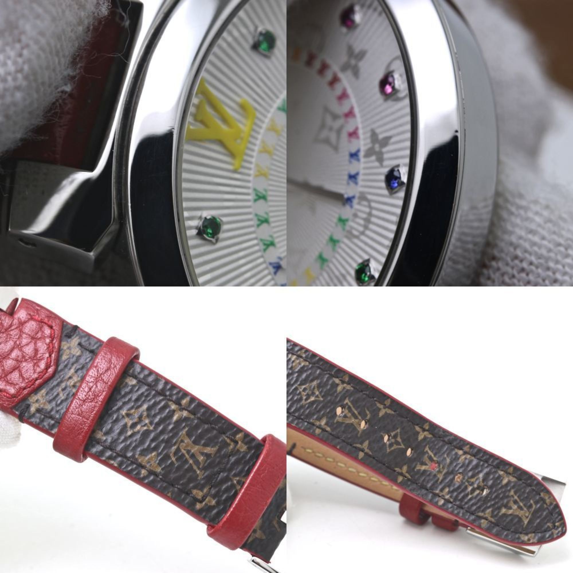 Louis Vuitton LOUIS VUITTON Tambour MM Rainbow Colored Stones QA159Z Women's Watch 40091 Size ONE SIZE - 7 Thumbnail