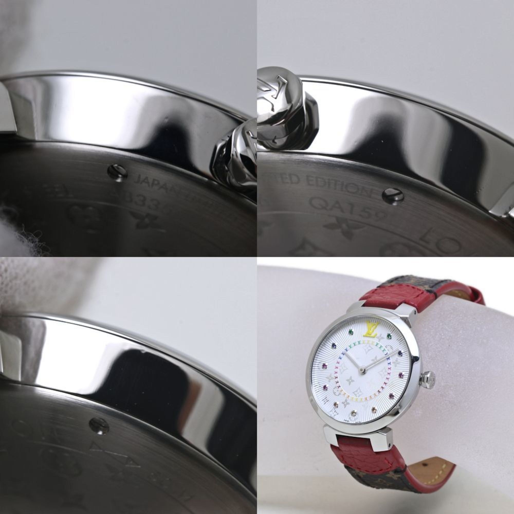 Louis Vuitton LOUIS VUITTON Tambour MM Rainbow Colored Stones QA159Z Women's Watch 40091 Size ONE SIZE - 5 Thumbnail