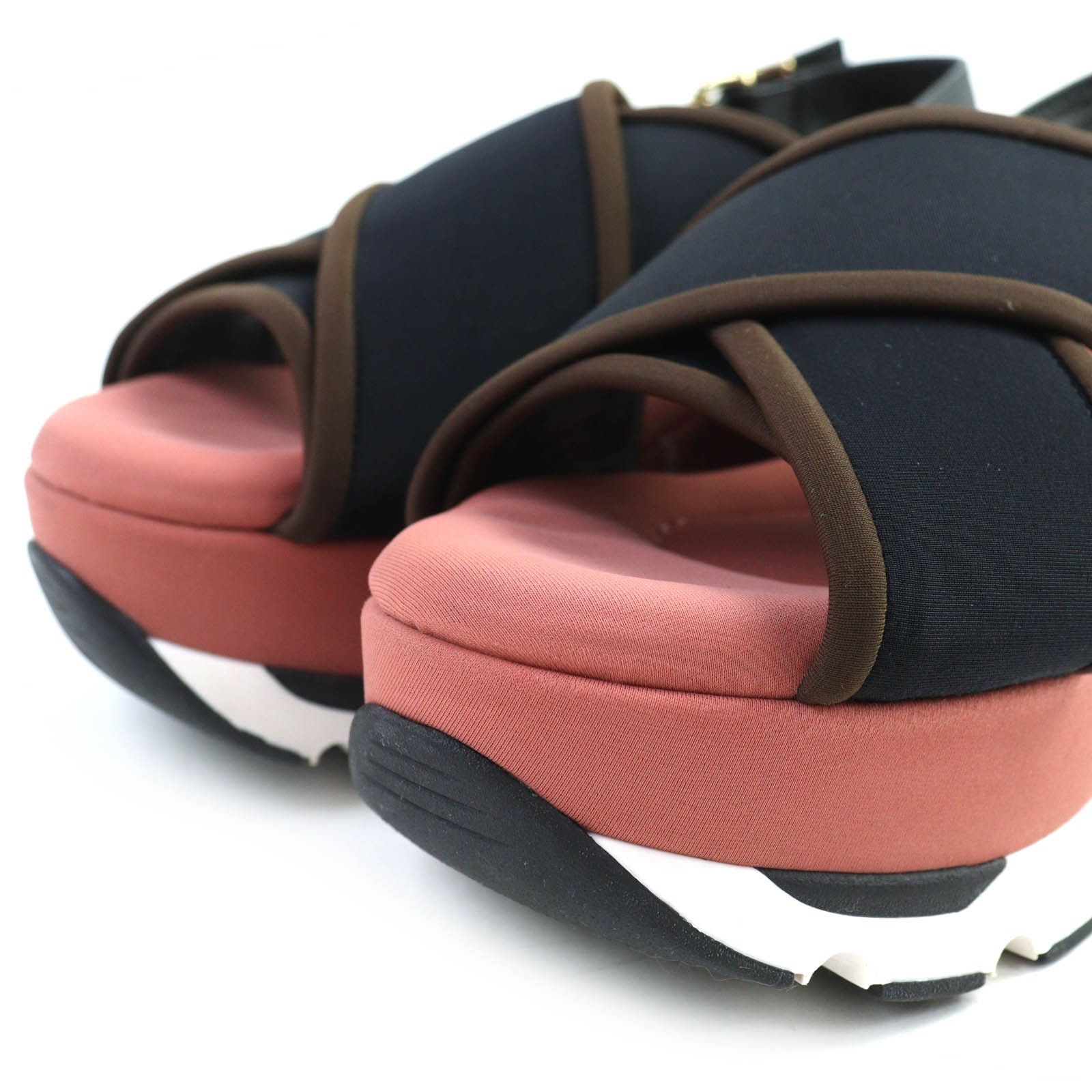 Marni Marni Marni Leather Cross Strap Platform Sandals Leather Shoes SAMA002708 DUTY FREE for USA Size ONE SIZE - 5 Thumbnail