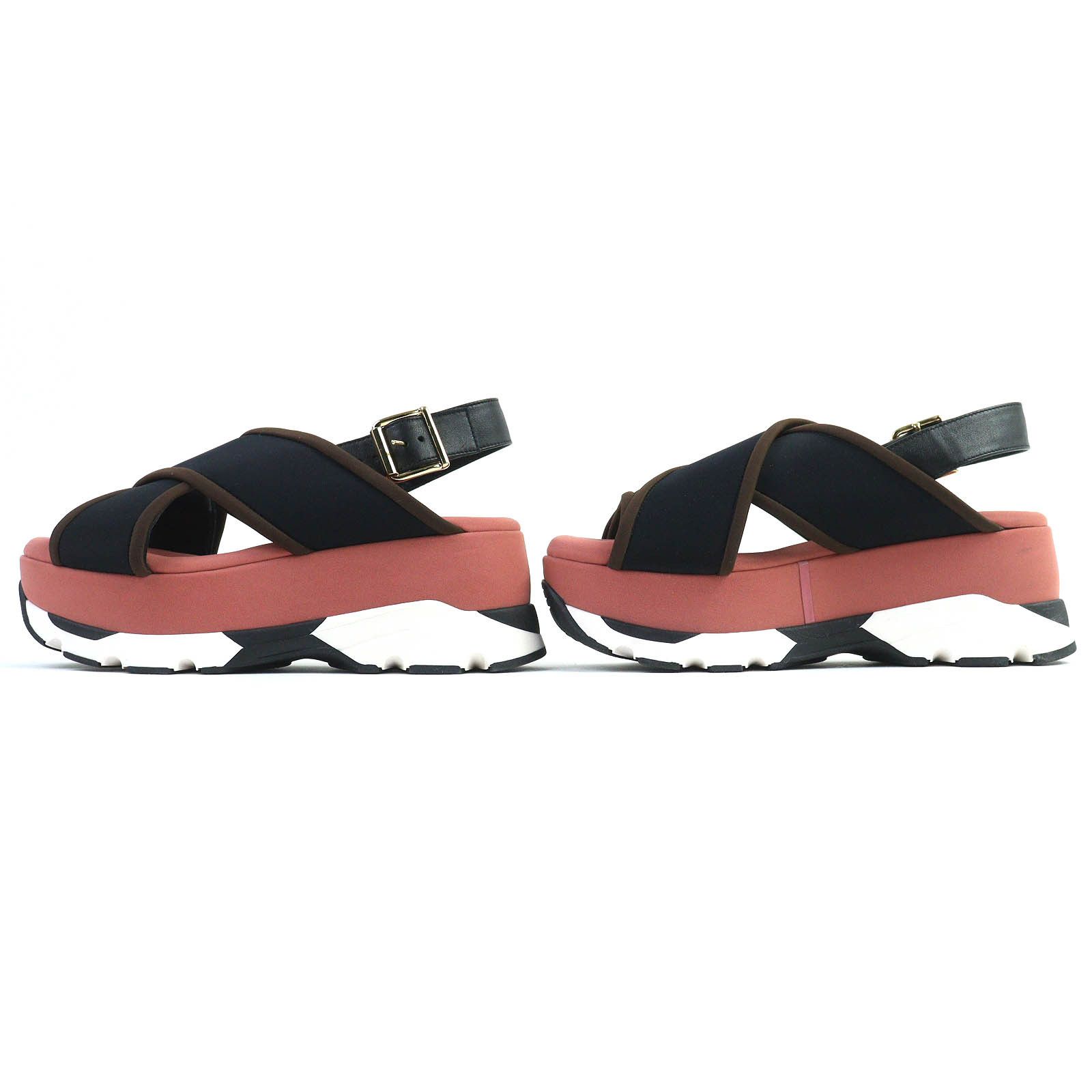 Marni Marni Marni Leather Cross Strap Platform Sandals Leather Shoes SAMA002708 DUTY FREE for USA Size ONE SIZE - 3 Thumbnail