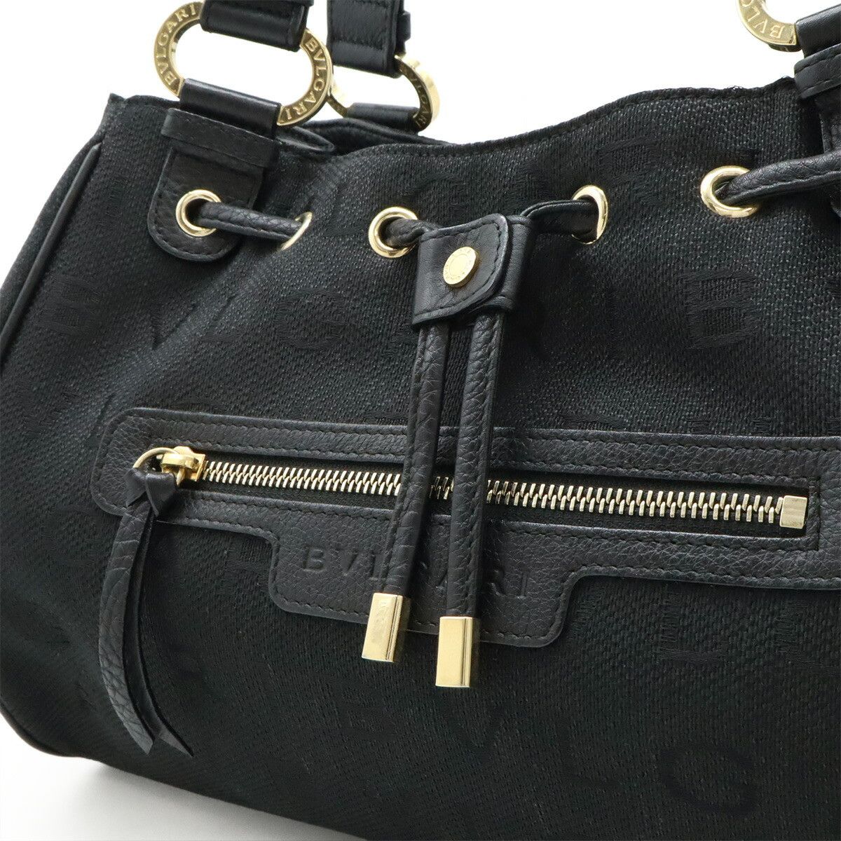 Bvlgari Bvlgari BVLGARI Logo Mania Jacquard Canvas Leather 2way Bag Canvas Shoulder Bag DUTY FREE for USA Size ONE SIZE - 7 Thumbnail