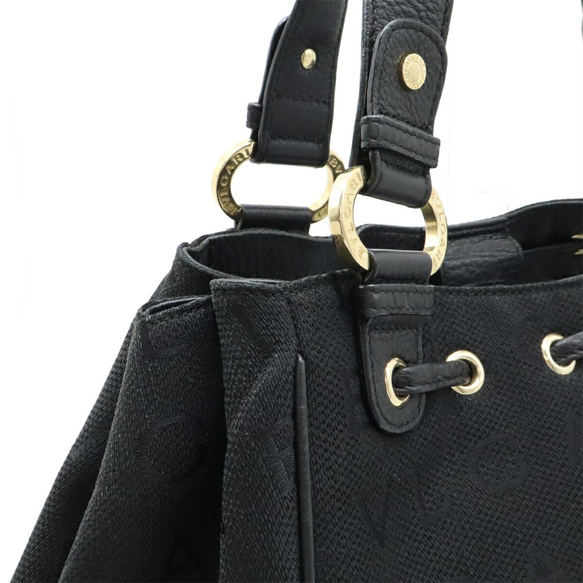 Bvlgari Bvlgari BVLGARI Logo Mania Jacquard Canvas Leather 2way Bag Canvas Shoulder Bag DUTY FREE for USA Size ONE SIZE - 6 Thumbnail