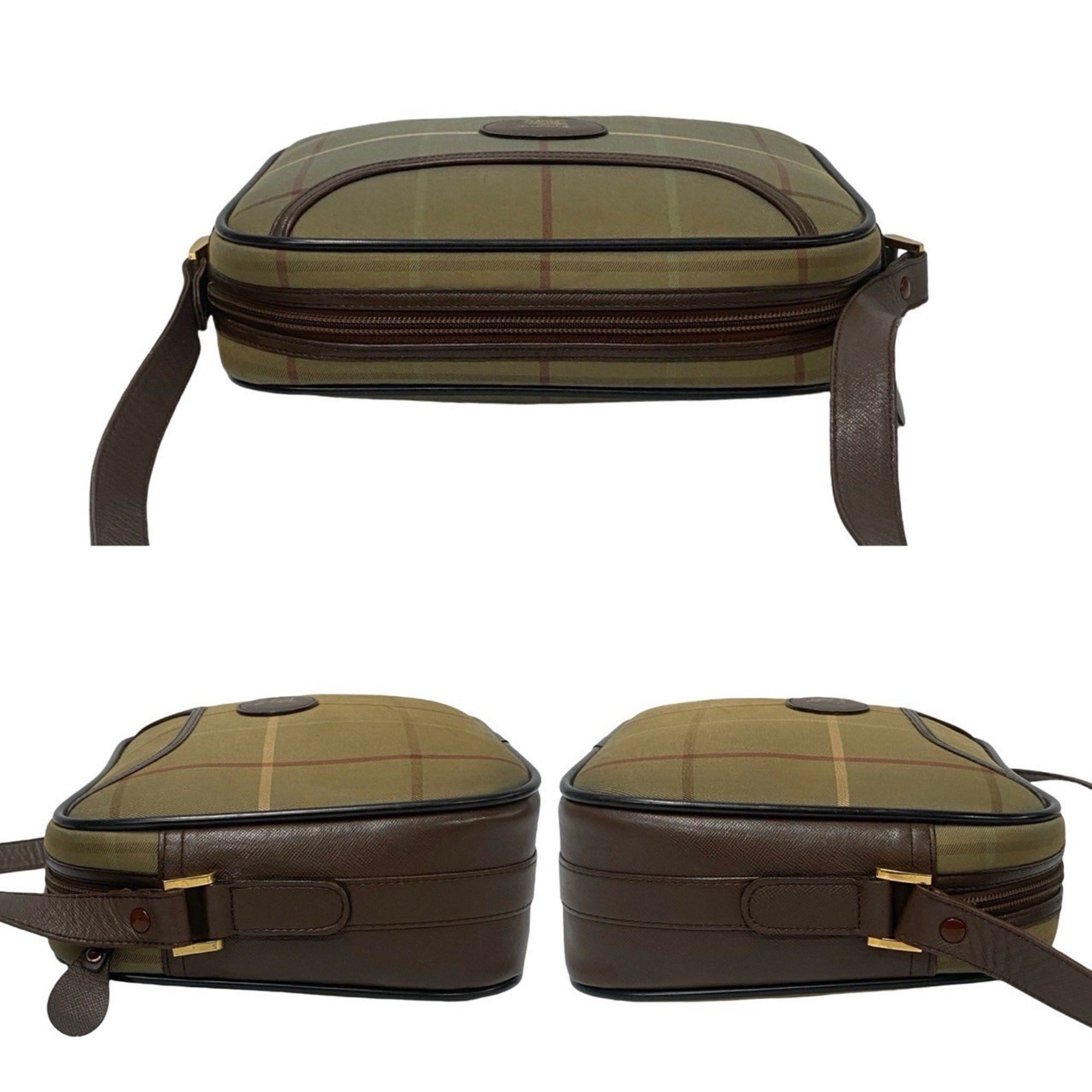 Burberry Burberry's Vintage Nova Check Leather Canvas Shoulder Bag/Pochette in Brown 31568 Size ONE SIZE - 5 Thumbnail