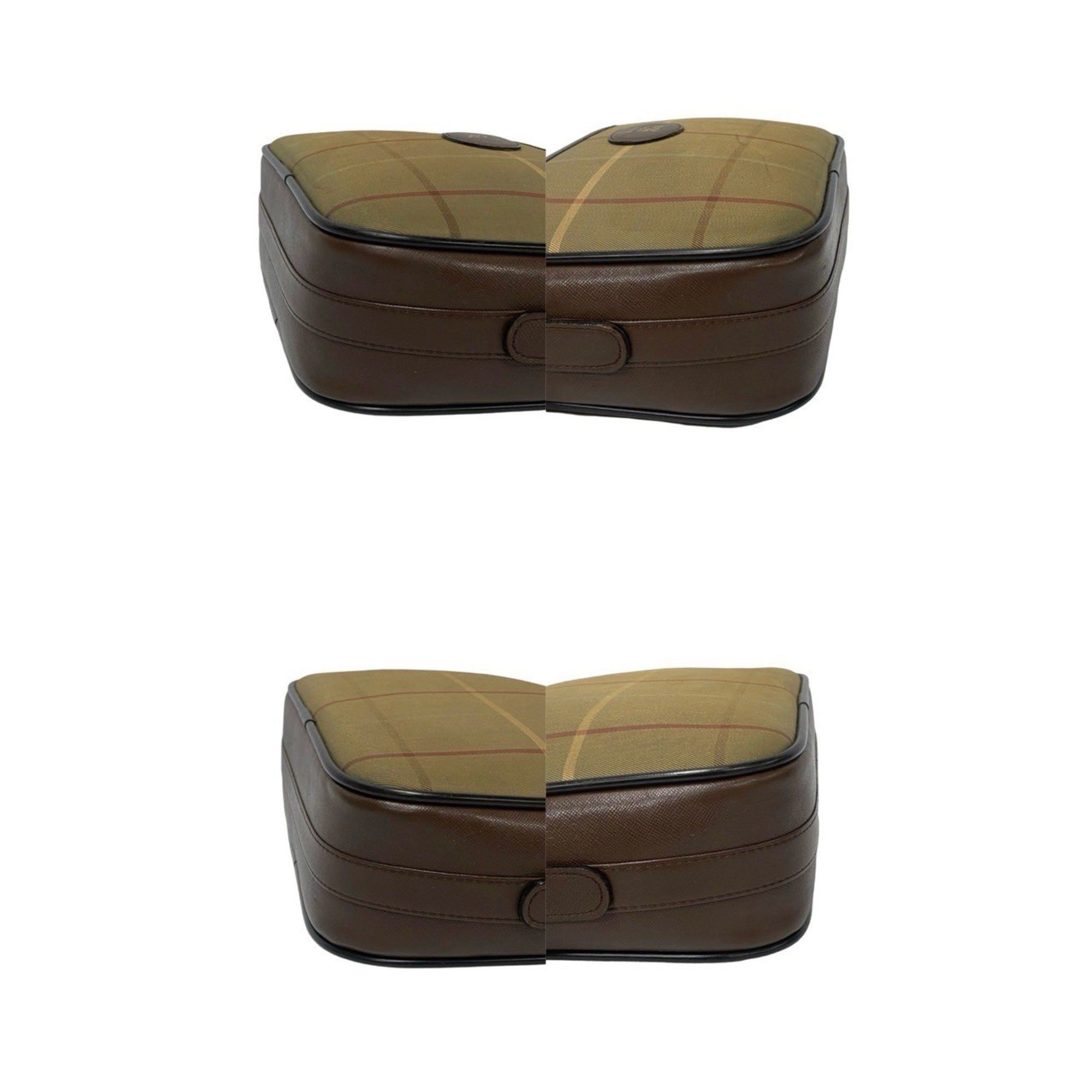 Burberry Burberry's Vintage Nova Check Leather Canvas Shoulder Bag/Pochette in Brown 31568 Size ONE SIZE - 7 Thumbnail