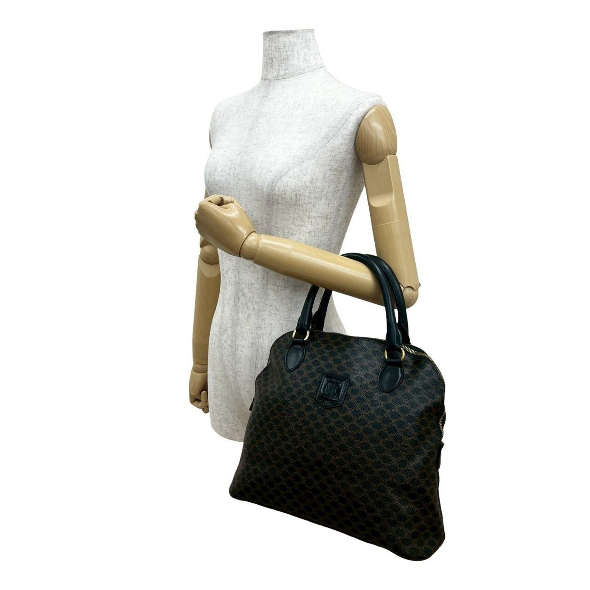 Celine CELINE Vintage Macadam Blason Logo Print Leather Handbag/Tote Bag, Black, 992-2 Size ONE SIZE - 2 Thumbnail