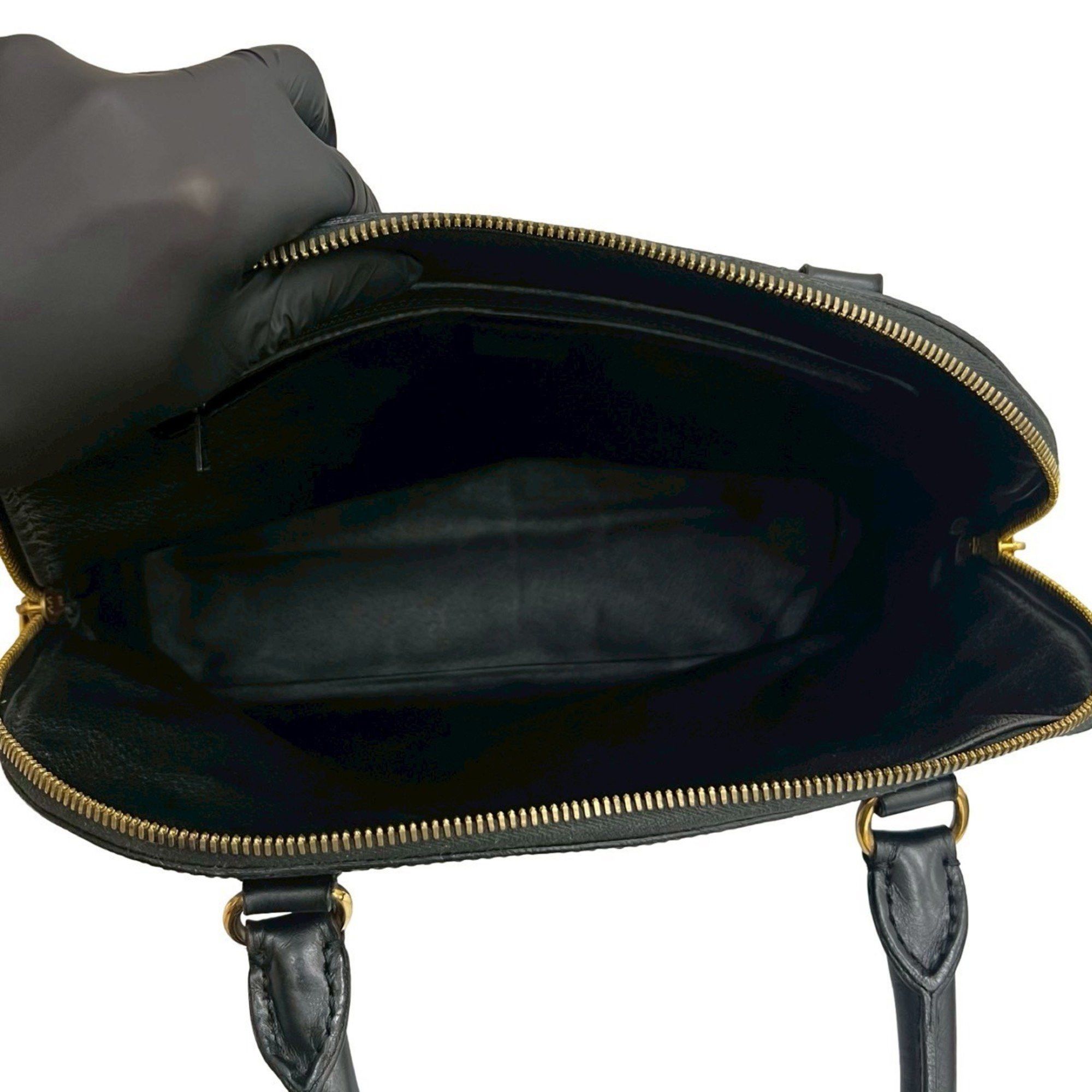 Celine CELINE Vintage Macadam Blason Logo Print Leather Handbag/Tote Bag, Black, 992-2 Size ONE SIZE - 9 Thumbnail