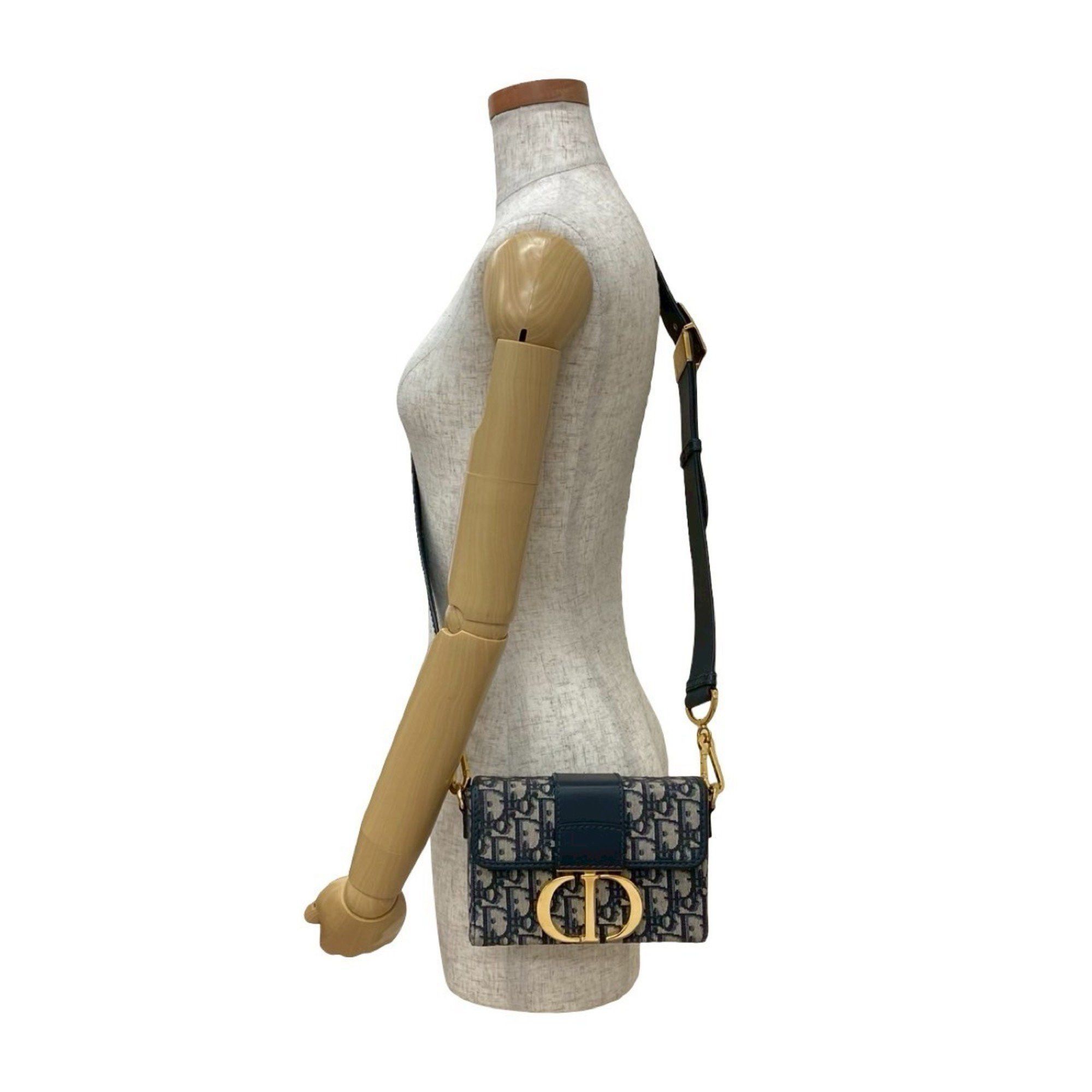 Dior Near-unused Christian Dior Trotter 30 Montaigne Oblique Leather and Canvas Mini Shoulder Bag, Navy, 23229 Size ONE SIZE - 2 Thumbnail