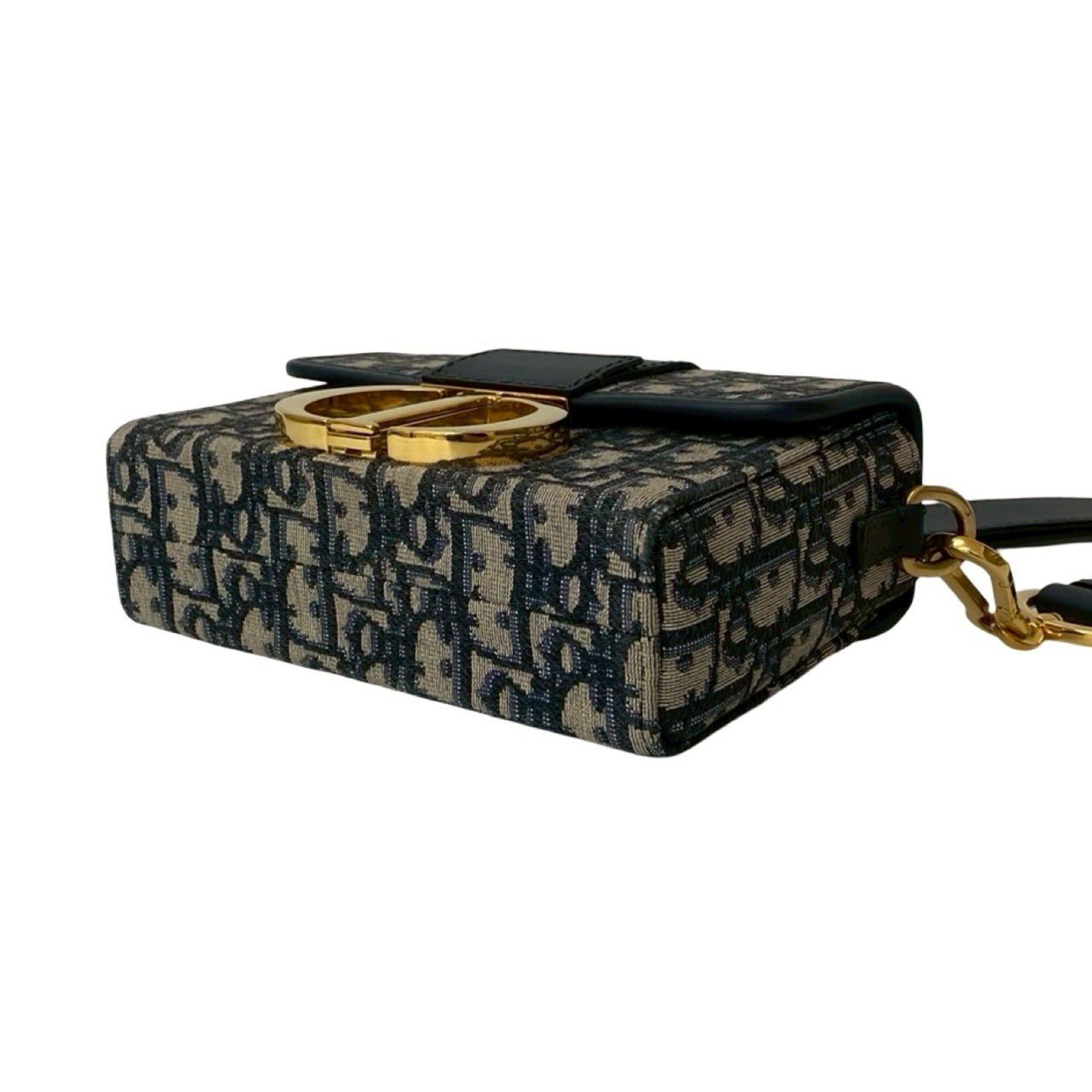 Dior Near-unused Christian Dior Trotter 30 Montaigne Oblique Leather and Canvas Mini Shoulder Bag, Navy, 23229 Size ONE SIZE - 8 Thumbnail