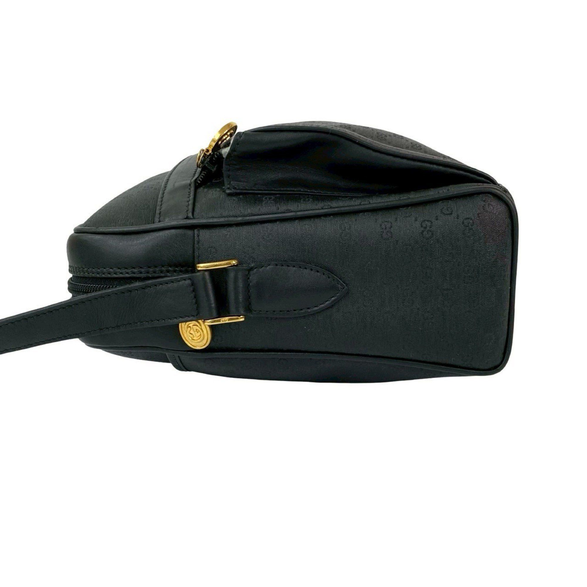 Gucci GUCCI Vintage Micro GG Logo Leather Shoulder Bag/Pochette in Black 97645 Size ONE SIZE - 5 Thumbnail