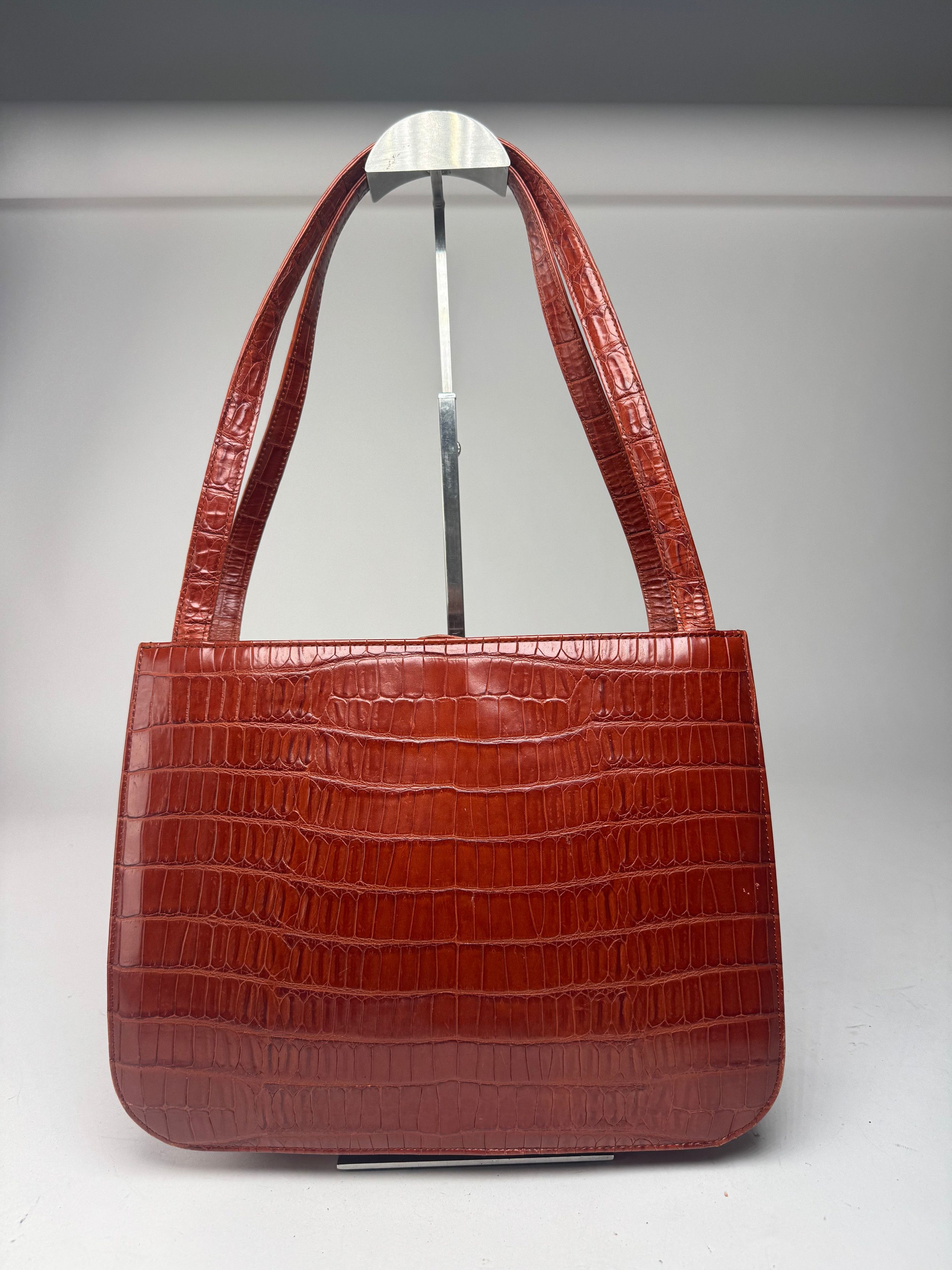 Givenchy Vintage crocodile emblossed Patent Leather bag brown Size ONE SIZE - 2 Thumbnail