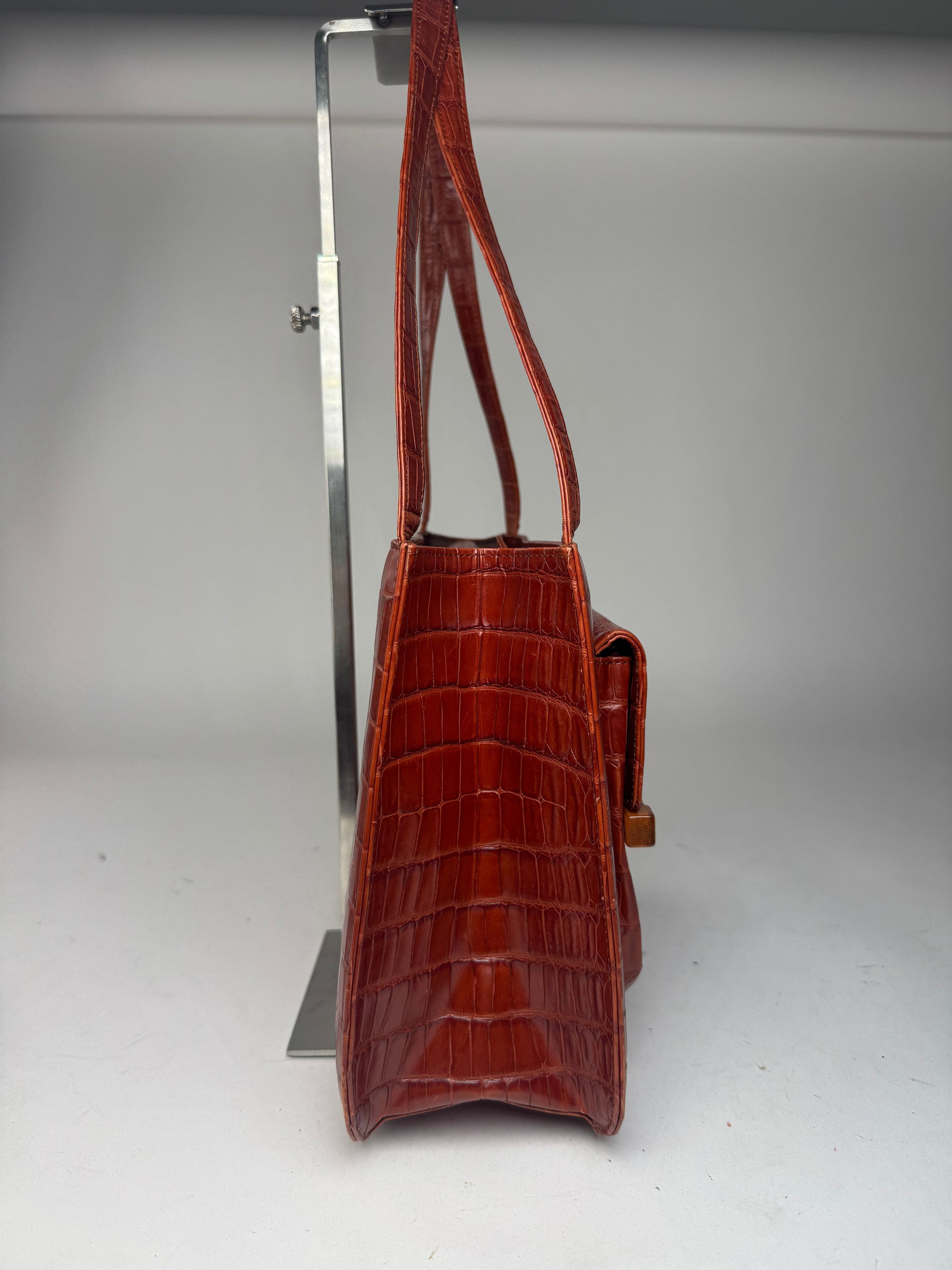 Givenchy Vintage crocodile emblossed Patent Leather bag brown Size ONE SIZE - 7 Thumbnail
