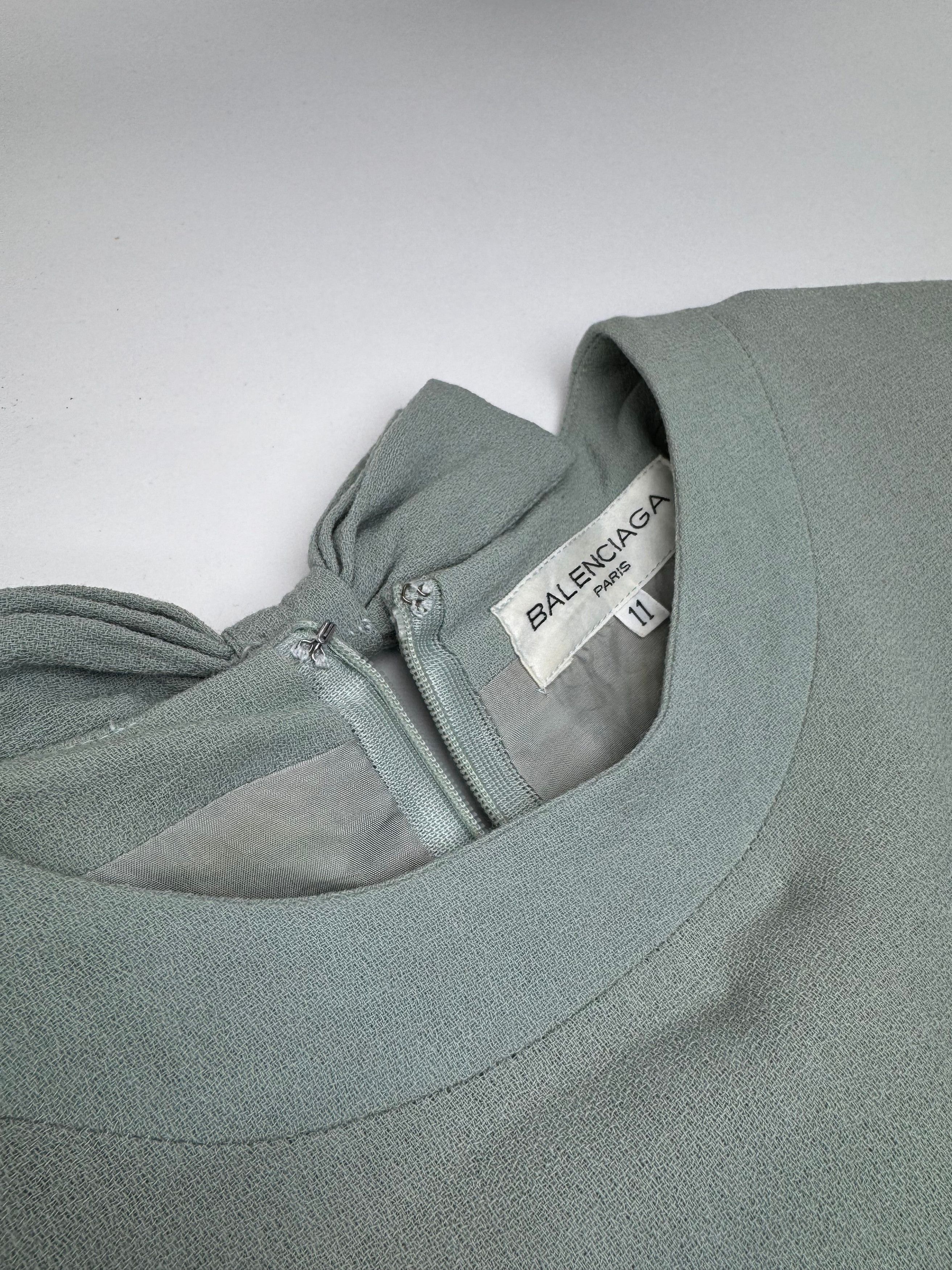 Balenciaga Vintage Silk Dress Turquoise L Size M / US 6-8 / IT 42-44 - 7 Thumbnail