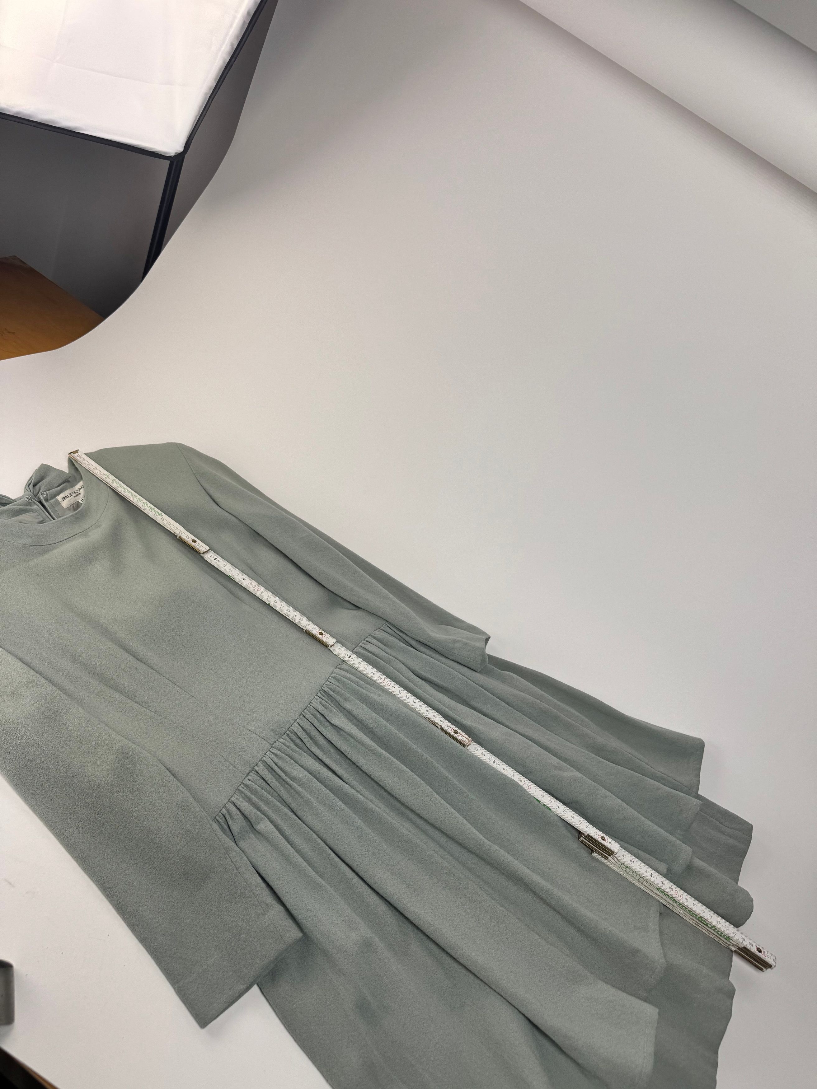 Balenciaga Vintage Silk Dress Turquoise L Size M / US 6-8 / IT 42-44 - 8 Thumbnail