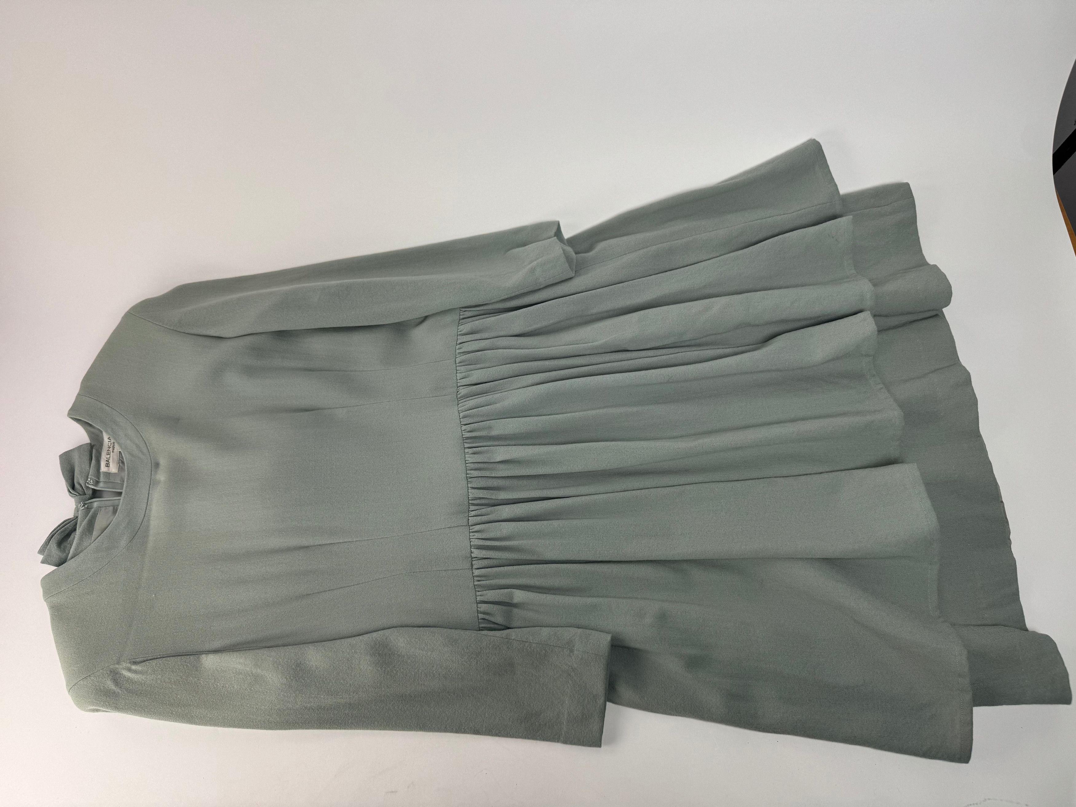 Balenciaga Vintage Silk Dress Turquoise L Size M / US 6-8 / IT 42-44 - 4 Thumbnail