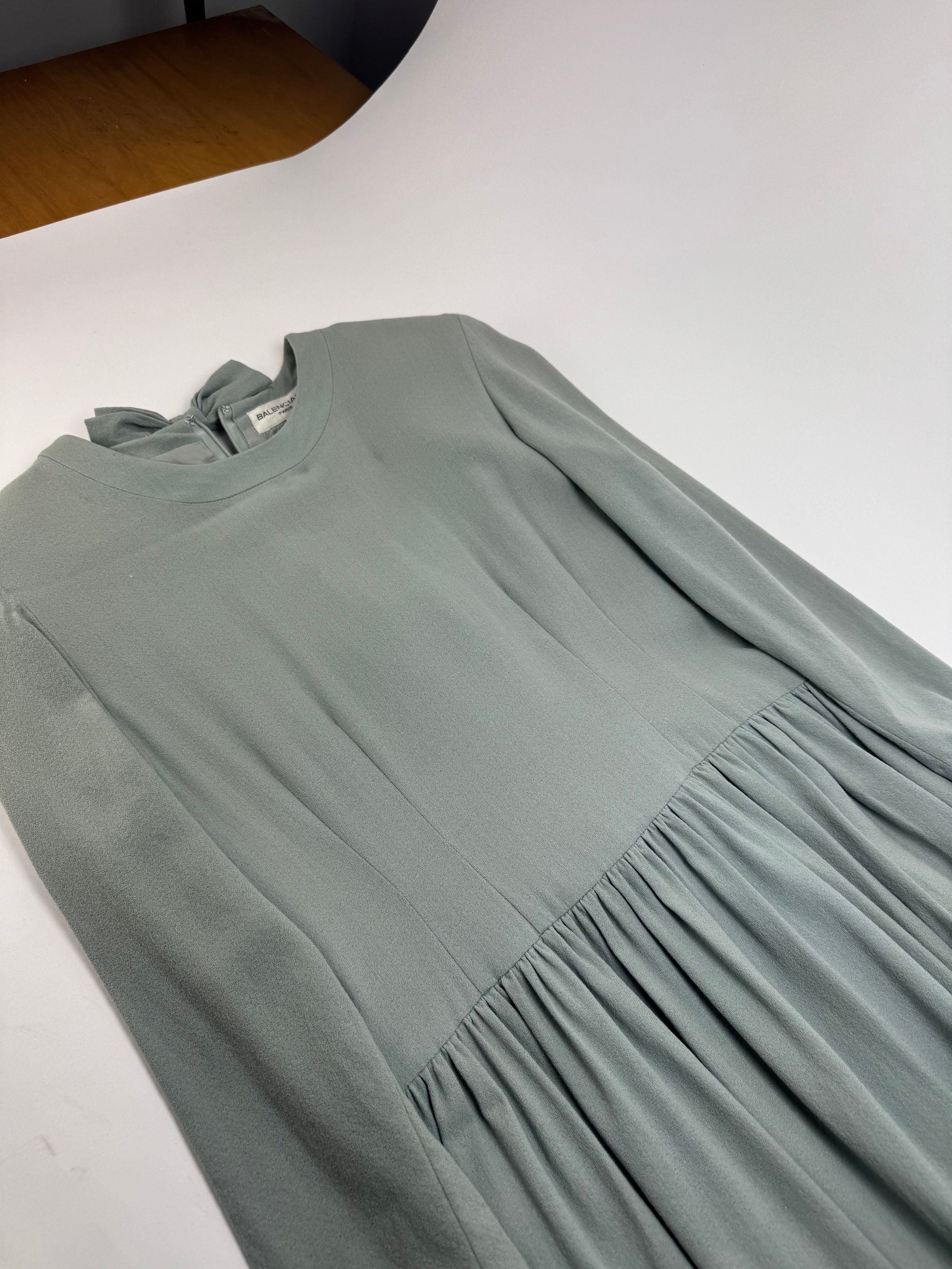 Balenciaga Vintage Silk Dress Turquoise L Size M / US 6-8 / IT 42-44 - 5 Thumbnail
