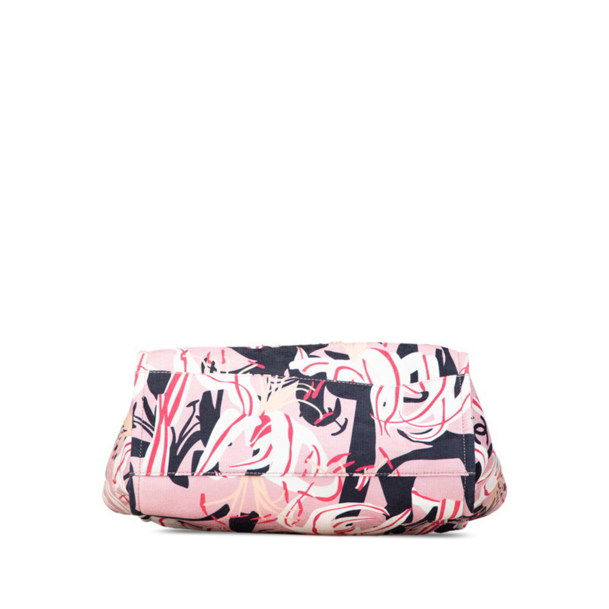 Chanel CHANEL Deauville Tote Bag, Handbag, Pink Multicolor Velour Leather, Women's, Size ONE SIZE - 3 Thumbnail