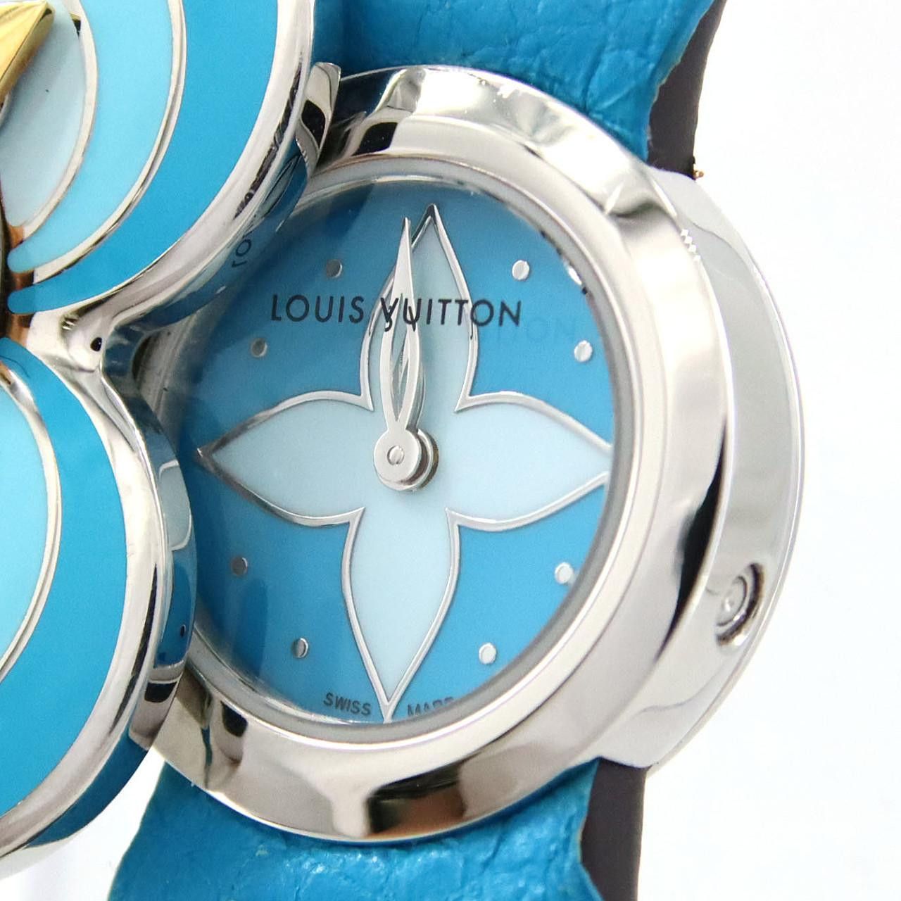 Louis Vuitton Louis Vuitton Louis Vuitton Tambour Vivienne Bijou Secret Stainless Steel Yellow Gold Metal Quartz Q1K0J1 DUTY FREE for USA Size ONE SIZE - 7 Thumbnail