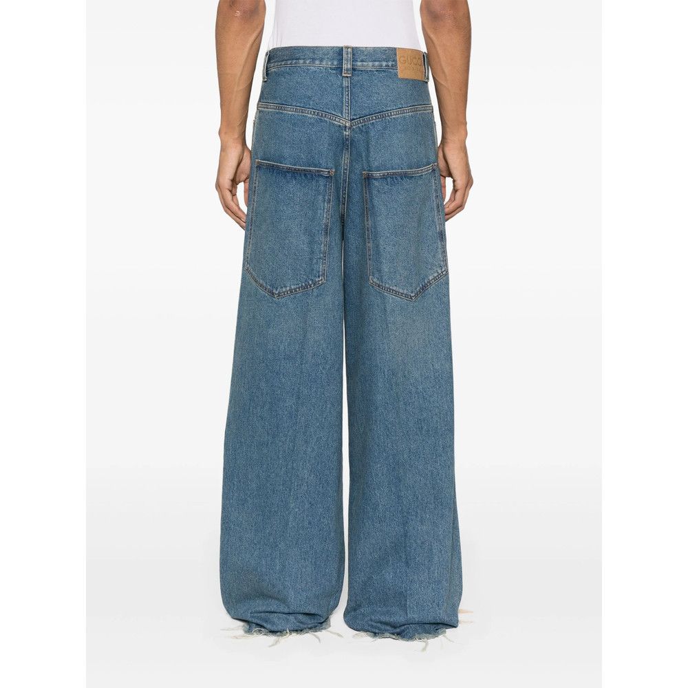 Gucci Gucci BLUE Denim - Wide-Leg Jeans Size US 29 - 2 Thumbnail