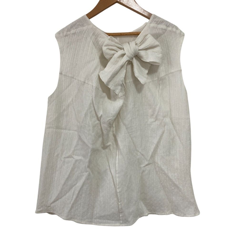 Other Other BLAMINK Cotton Nylon Silk Back Ribbon Sleeveless Blouse Cotton Tops DUTY FREE for USA Size ONE SIZE - 3 Thumbnail
