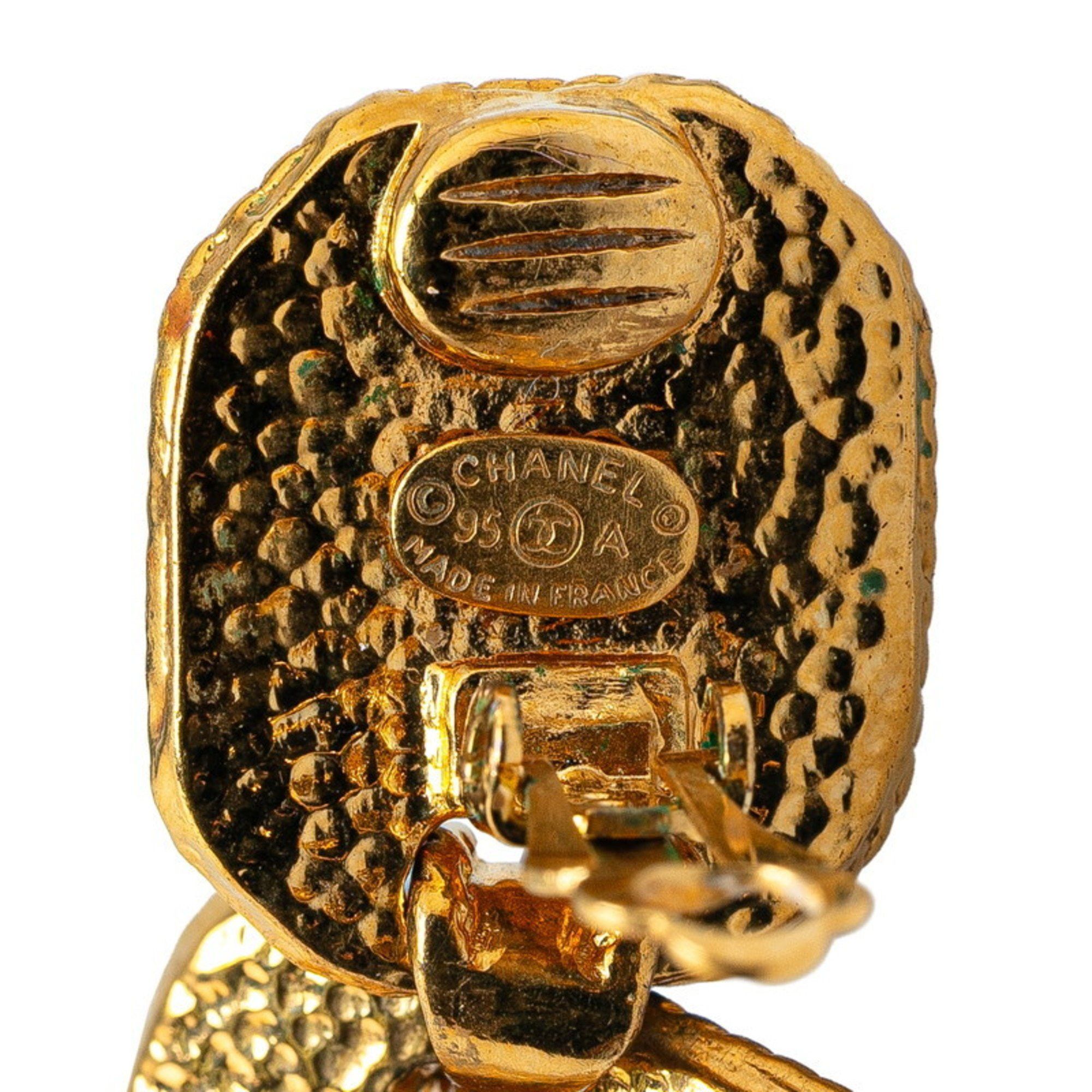 Chanel Vintage Chanel Coco Mark Chain Earrings, Gold Plated, Women's, CHANEL Size ONE SIZE - 3 Thumbnail