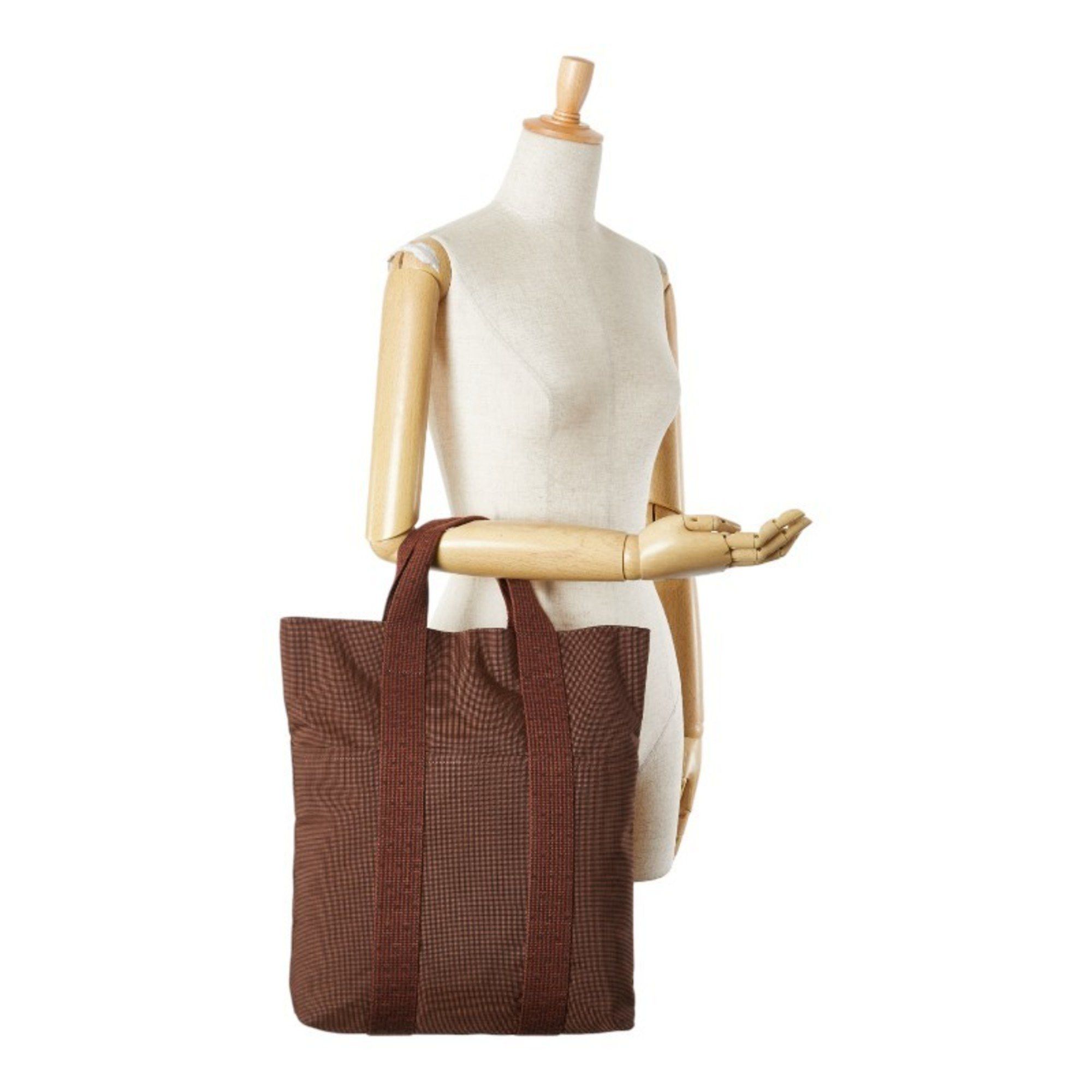 Hermes Hermès Air Line Cabas Tote Bag Handbag Brown Canvas Women's HERMES Size ONE SIZE - 11 Thumbnail