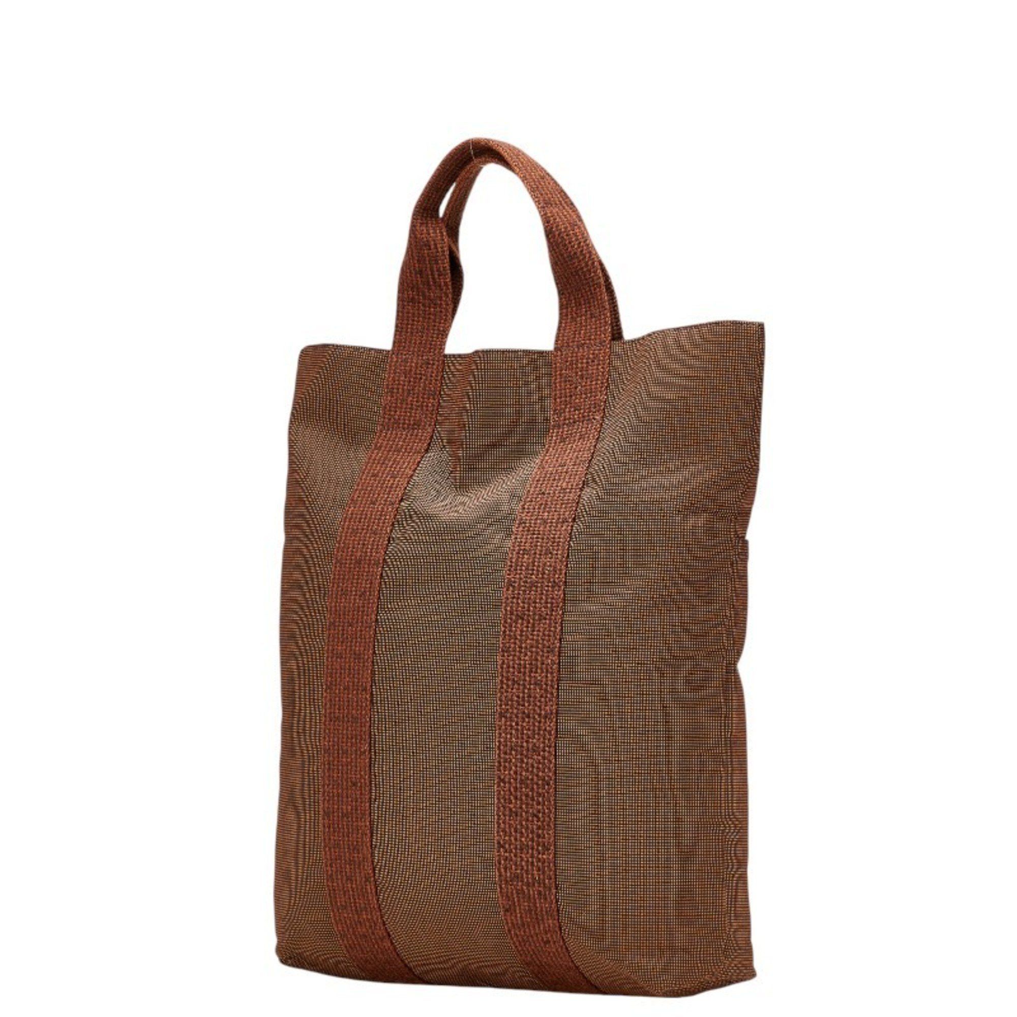 Hermes Hermès Air Line Cabas Tote Bag Handbag Brown Canvas Women's HERMES Size ONE SIZE - 2 Thumbnail