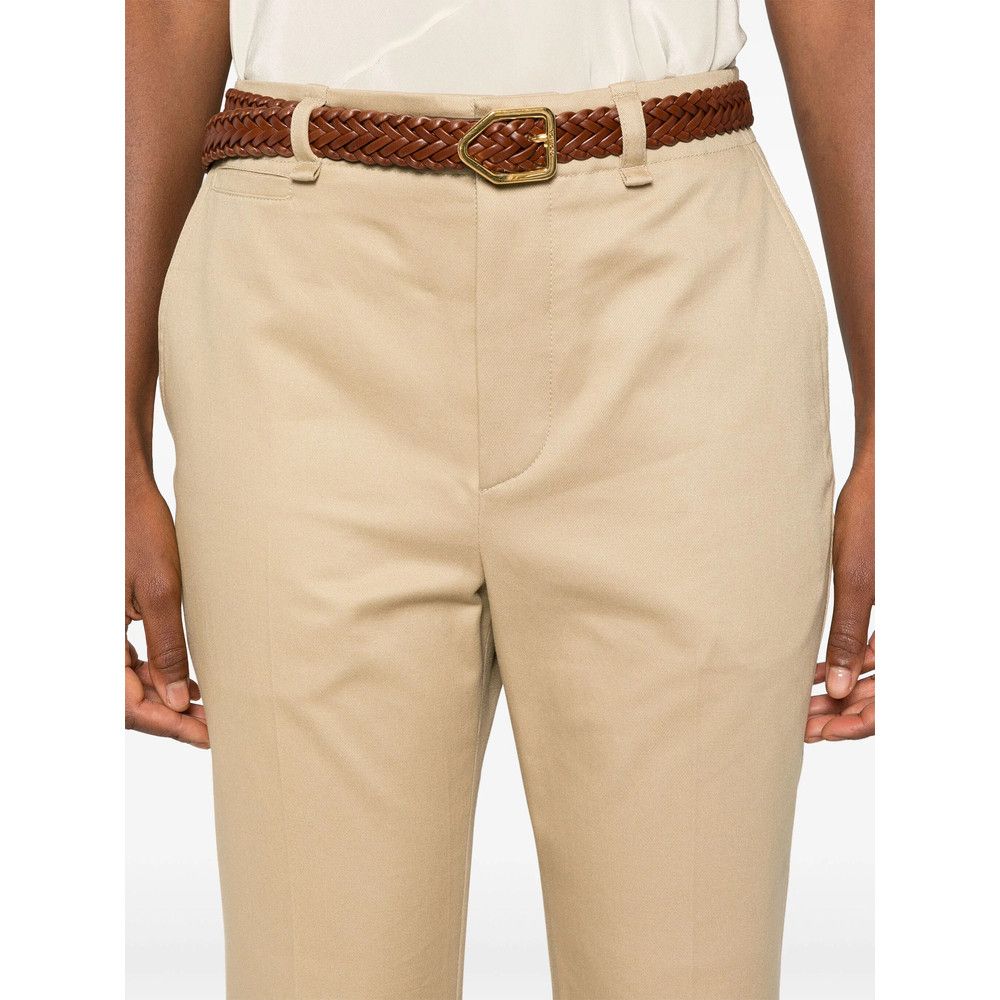 Saint Laurent Paris Saint Laurent NEUTRALS Trousers - Straight Trousers Size 28" / US 6 / IT 42 - 4 Thumbnail