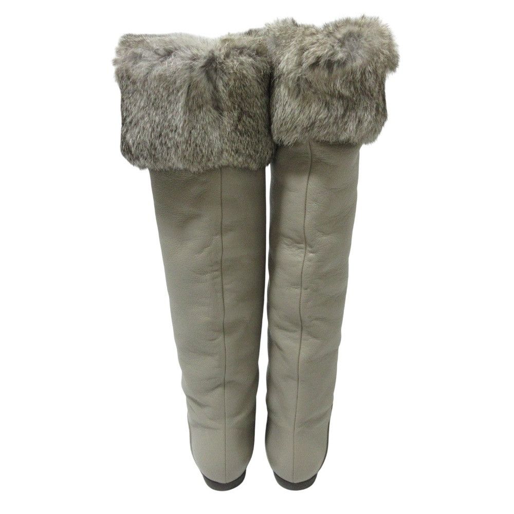 Other Other Giuseppe Zanotti Rabbit Fur Leather Long Boots Leather Shoes DUTY FREE for USA Size ONE SIZE - 2 Thumbnail