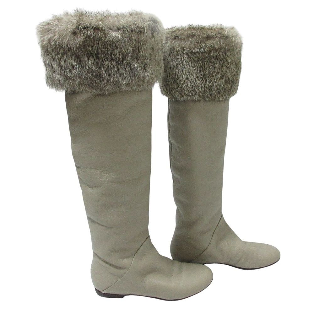 Other Other Giuseppe Zanotti Rabbit Fur Leather Long Boots Leather Shoes DUTY FREE for USA Size ONE SIZE - 3 Thumbnail