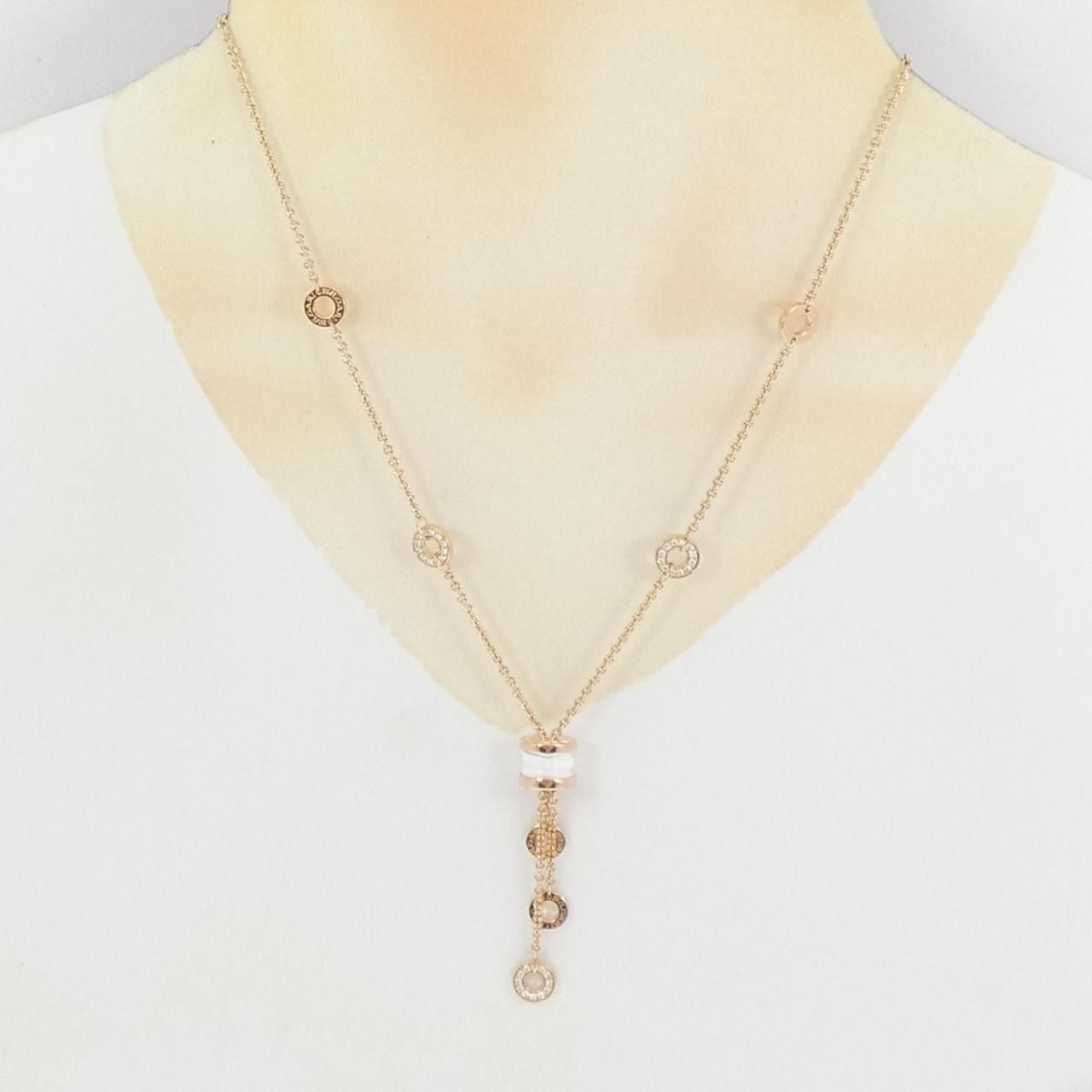 Bvlgari Bvlgari Bvlgari B.zero1 750 Pink Gold Ceramic Diamond Necklace Ceramic Necklace 347577 DUTY FREE for USA Size ONE SIZE - 5 Thumbnail