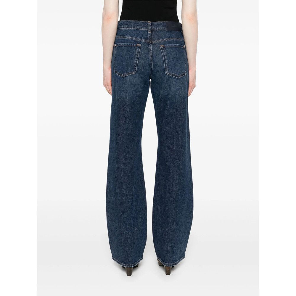 7 For All Mankind BLUE Denim - Straight-Leg Jeans