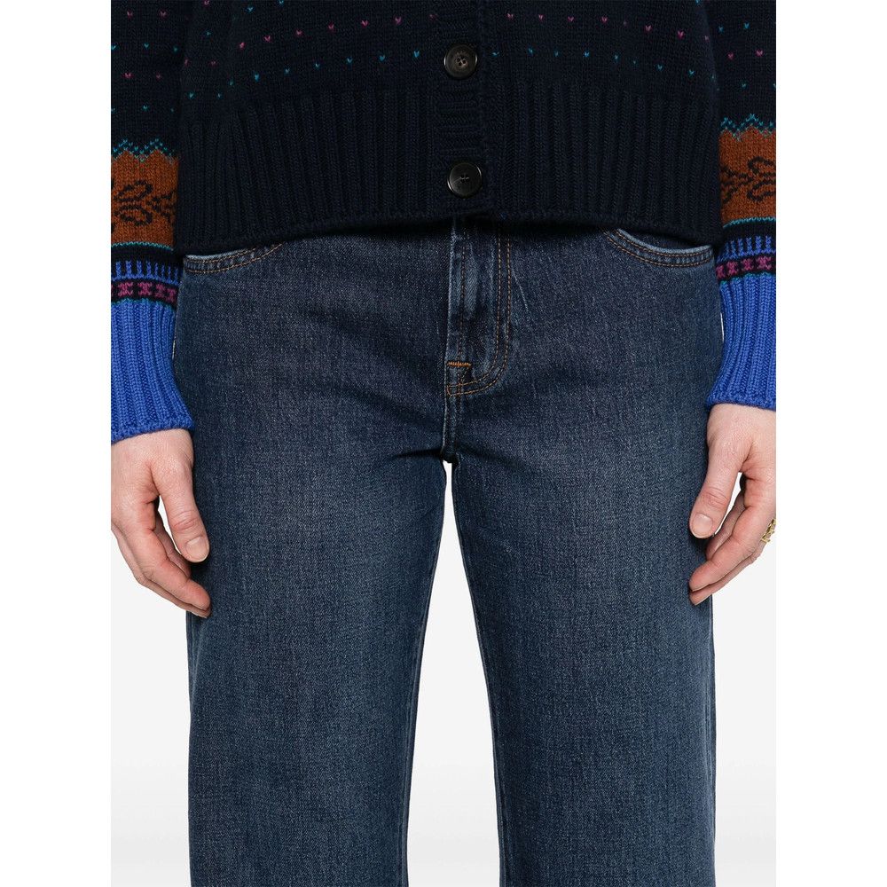 7 For All Mankind BLUE Denim - Straight-Leg Jeans