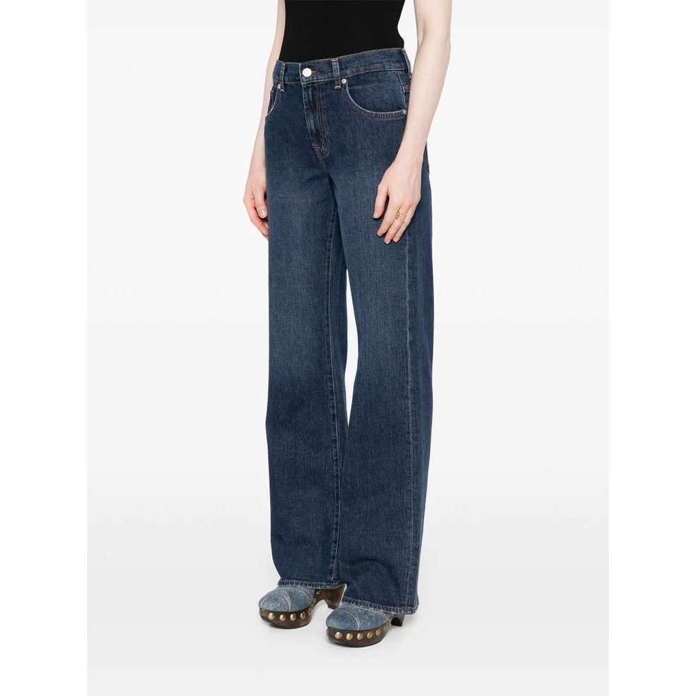 7 For All Mankind BLUE Denim - Straight-Leg Jeans
