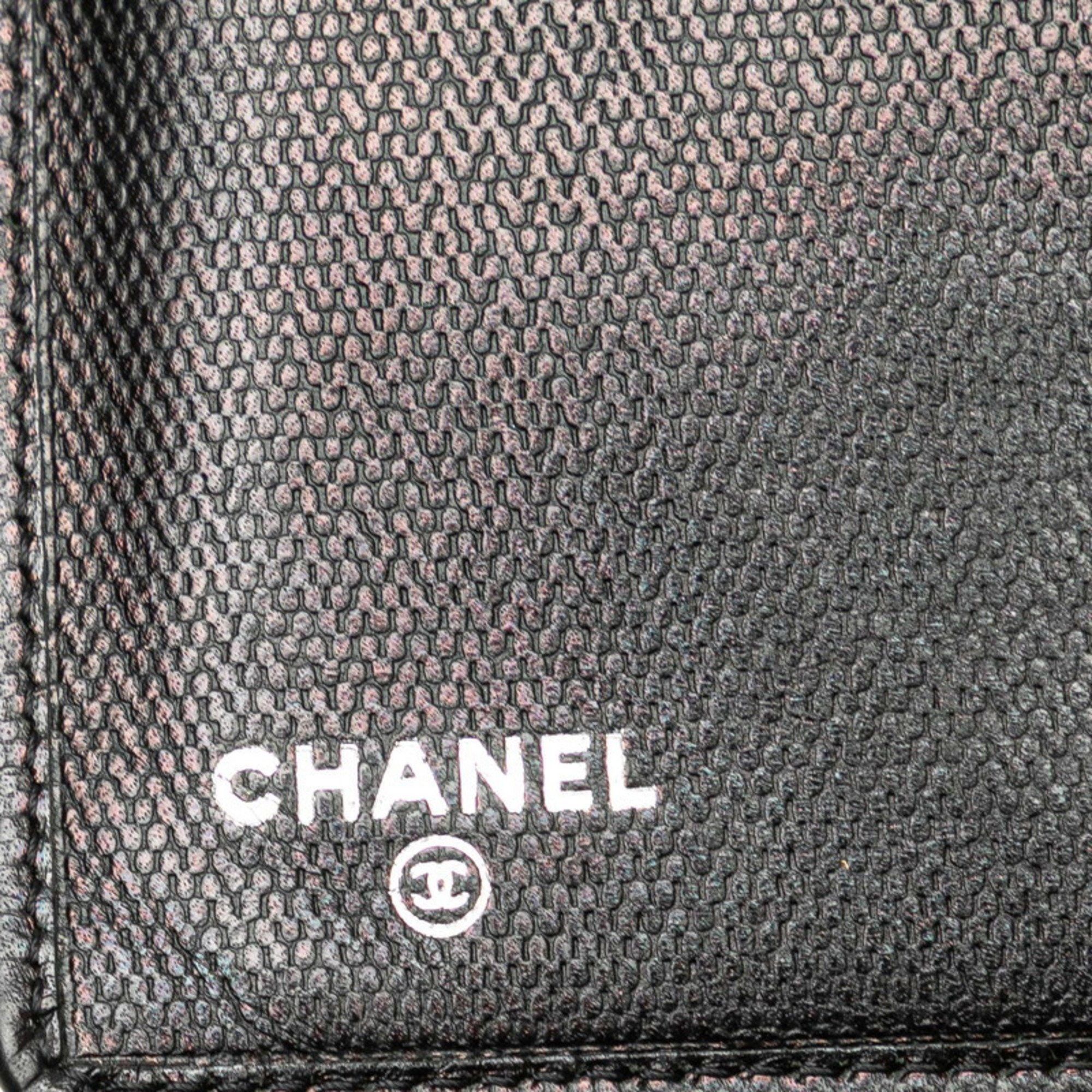 Chanel Chanel Coco Button Long Wallet Black Leather Women's CHANEL Size ONE SIZE - 8 Thumbnail