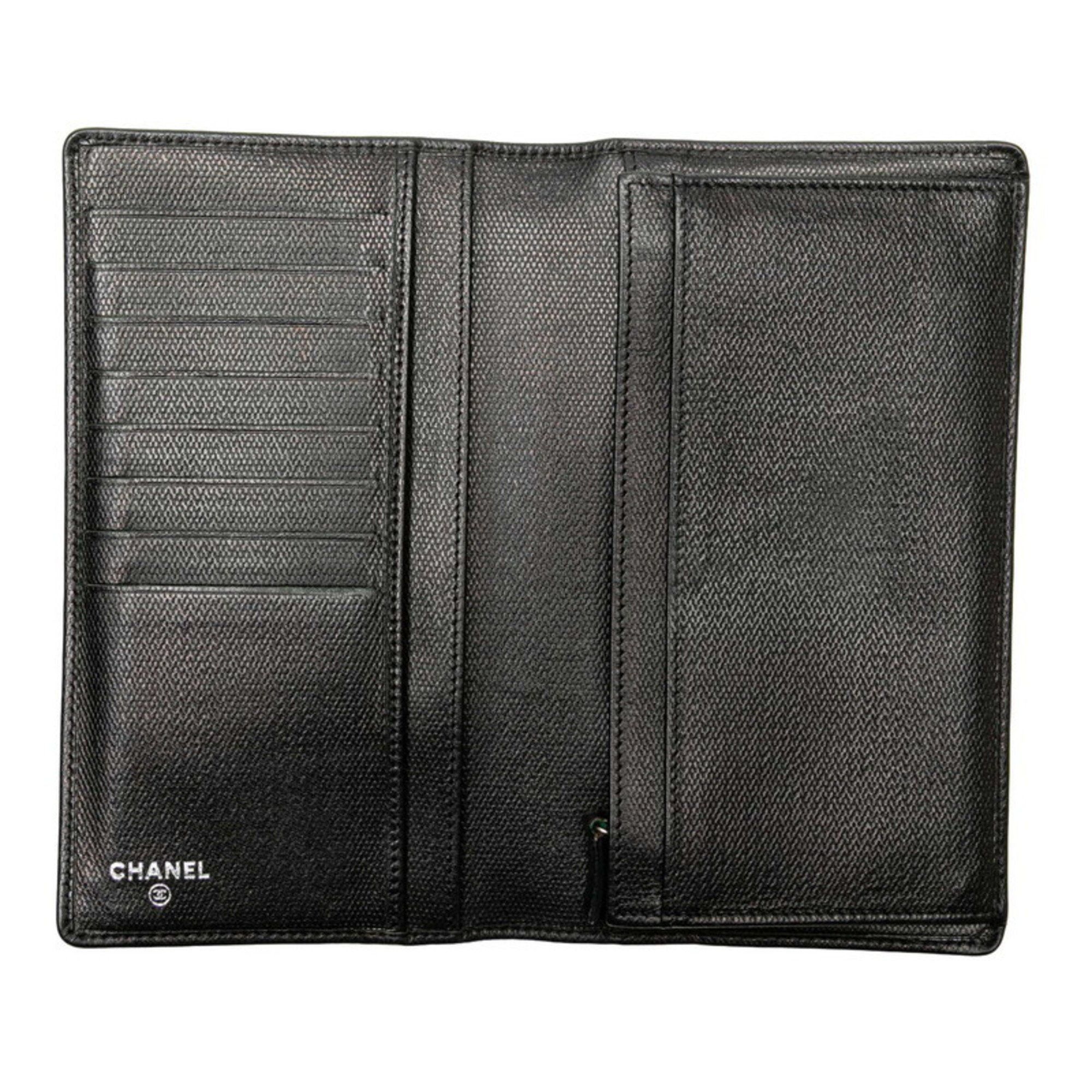 Chanel Chanel Coco Button Long Wallet Black Leather Women's CHANEL Size ONE SIZE - 5 Thumbnail