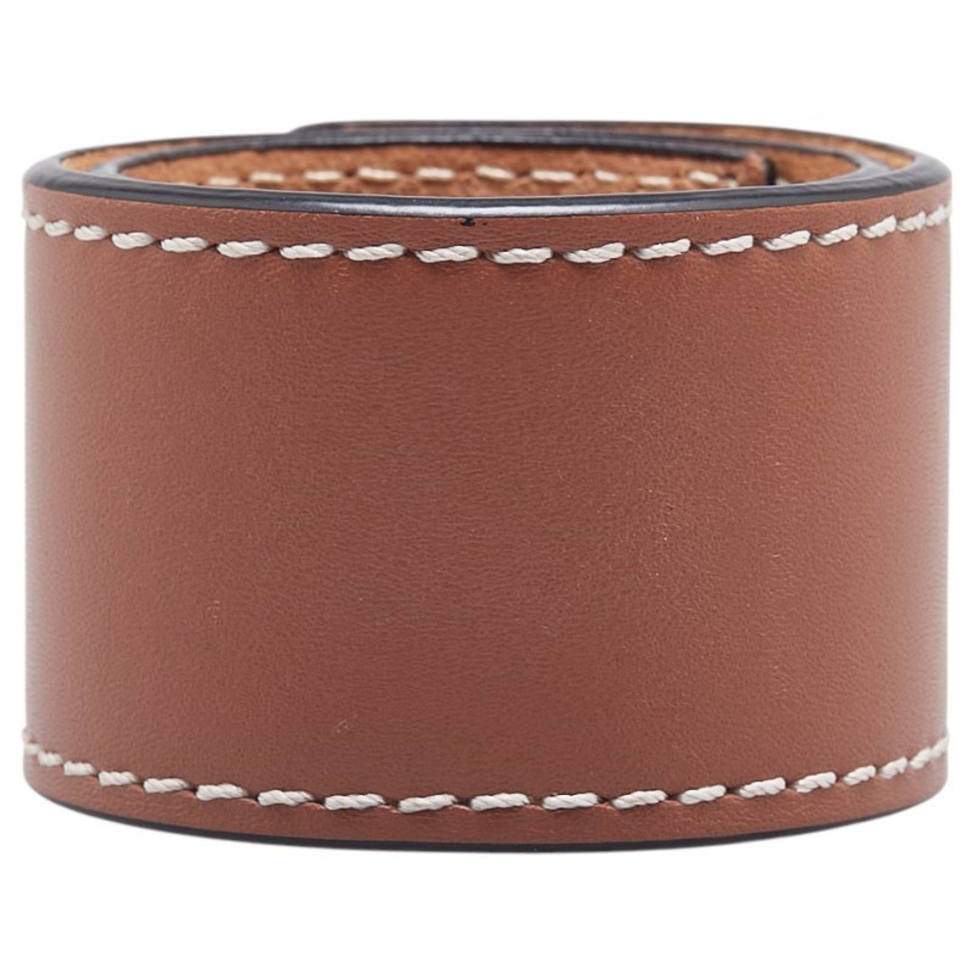 Loewe LOEWE Anagram Slap Small Bracelet in Brown Leather for Women Size ONE SIZE - 4 Thumbnail
